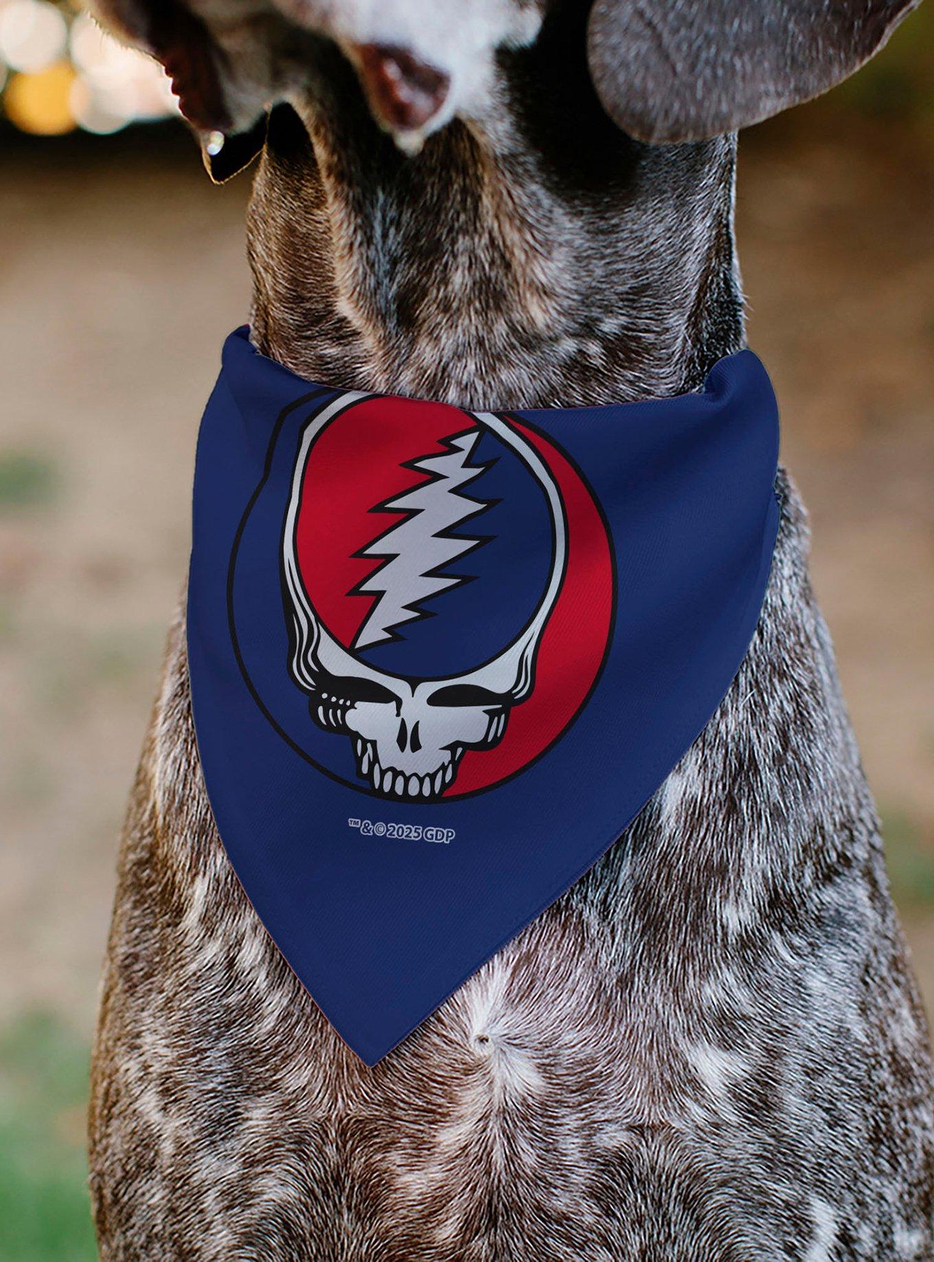 Grateful Dead Steal Your Face Logo Centered and Slip On Collar Pet Bandana - Bandana Only, , alternate