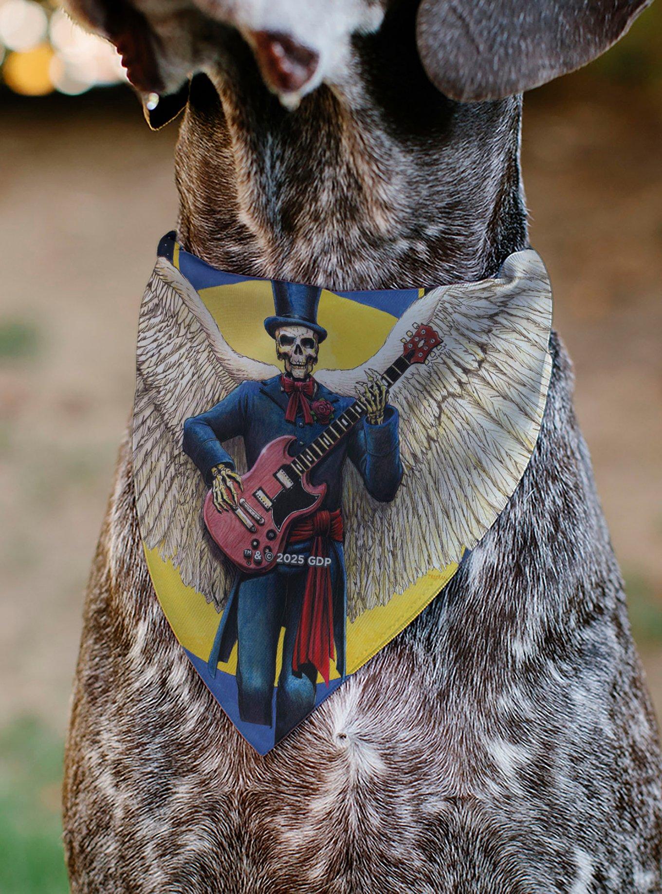 Grateful Dead Daves Picks Vol. 6 SF & St Louis Skeleton Slip On Collar Pet Bandana - Bandana Only, , alternate