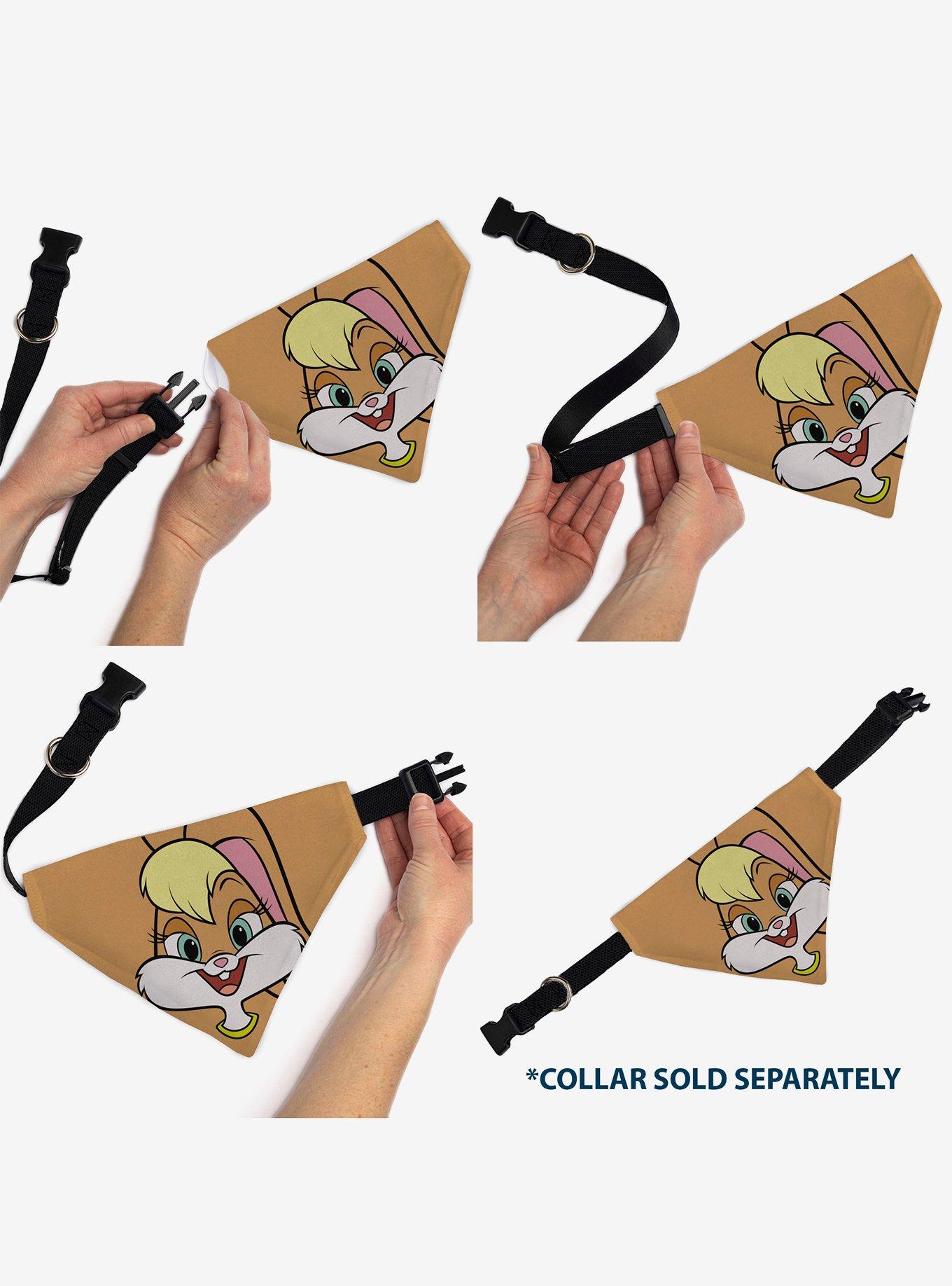 Looney Tunes Lola Bunny Face Close Up Slip On Collar Pet Bandana - Bandana Only, , alternate