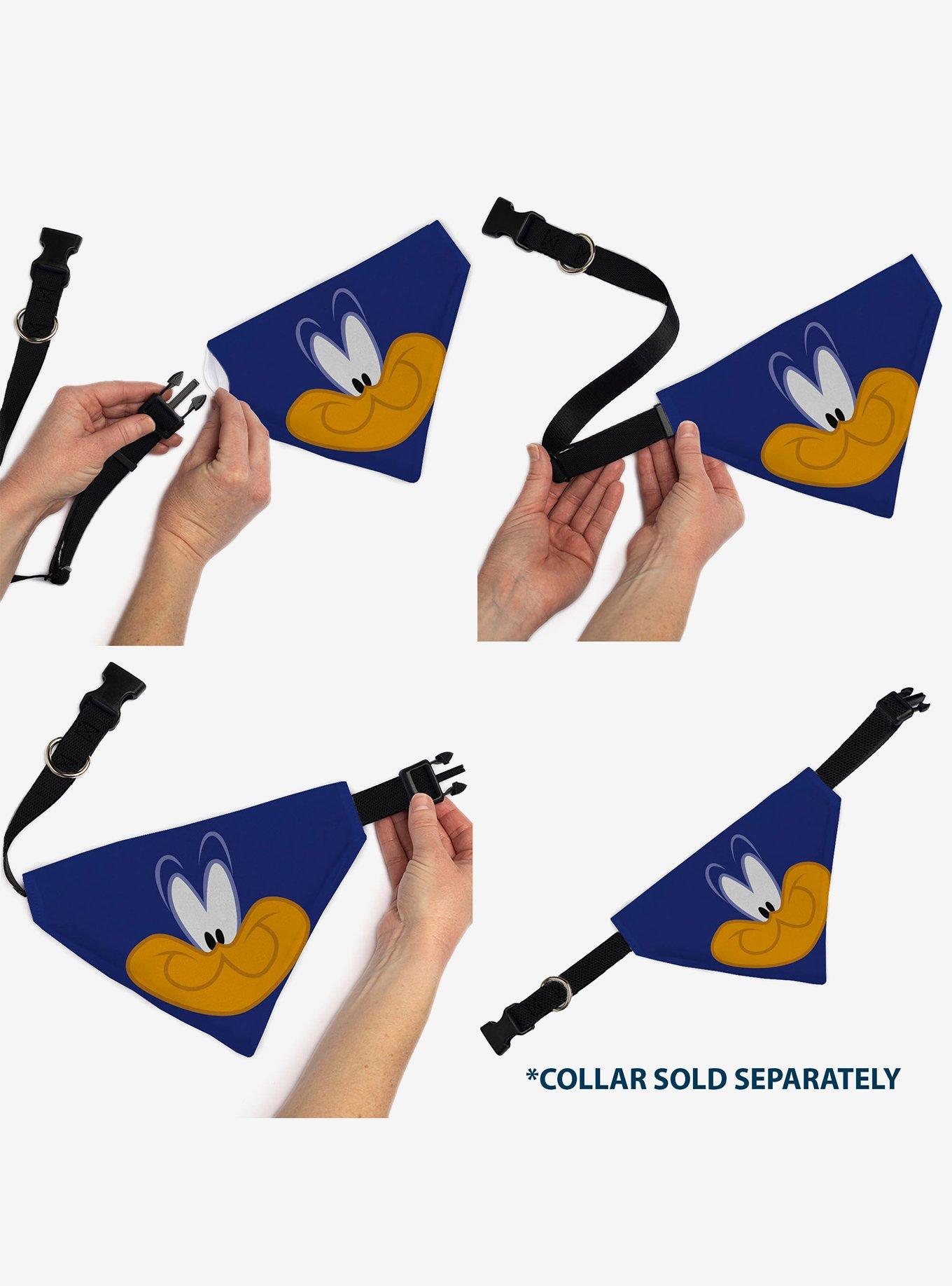 Looney Tunes Road Runner Face Close Up Slip On Collar Pet Bandana - Bandana Only, , alternate