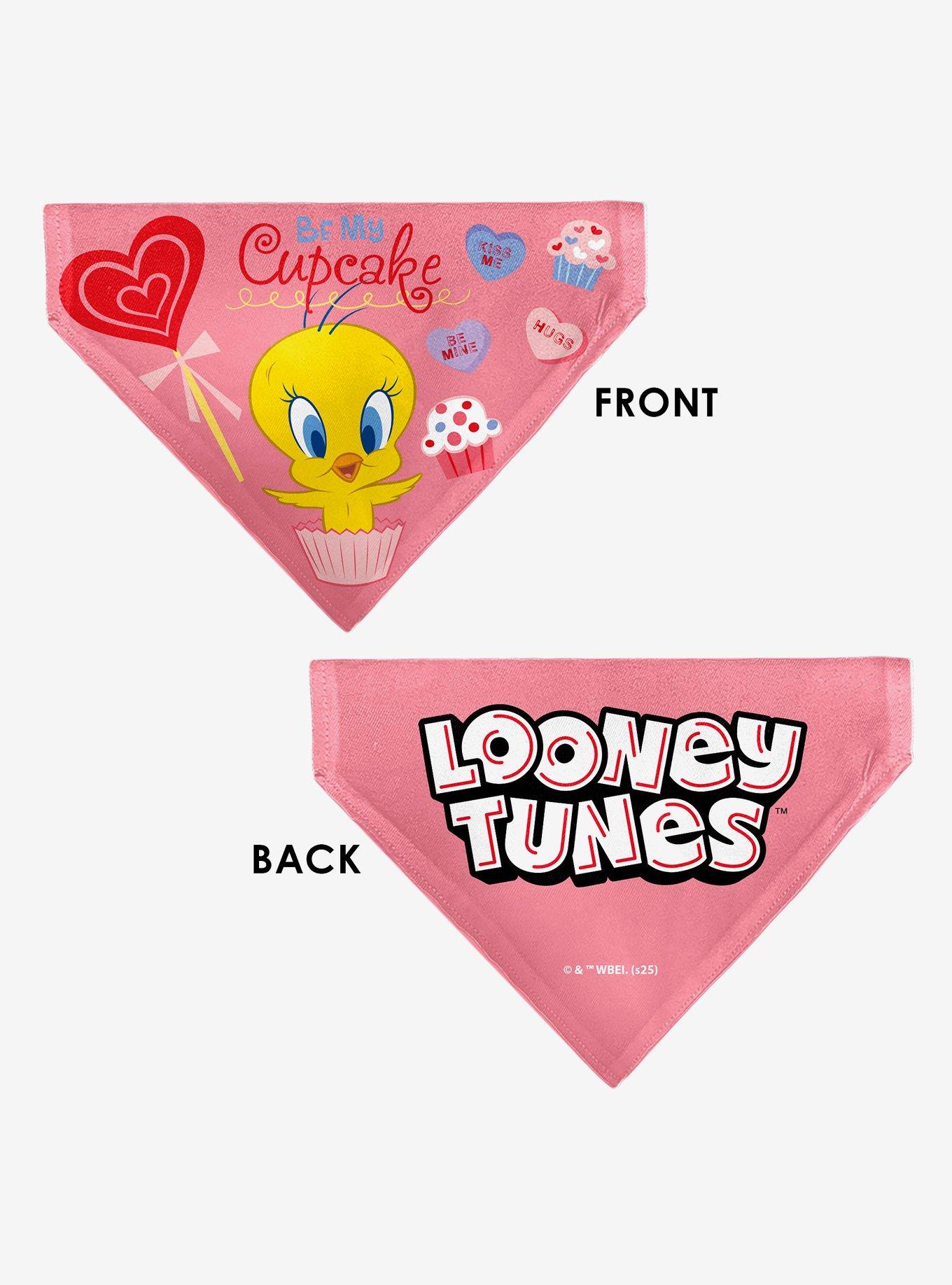 Looney Tunes Tweety Bird Be My Cupcake Sweets Pose and Title Slip On Collar Pet Bandana - Bandana Only, , alternate