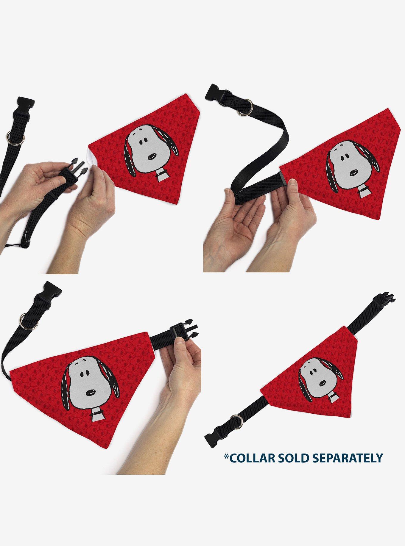 Peanuts Snoopy Face and Profile Slip On Collar Pet Bandana - Bandana Only, , alternate