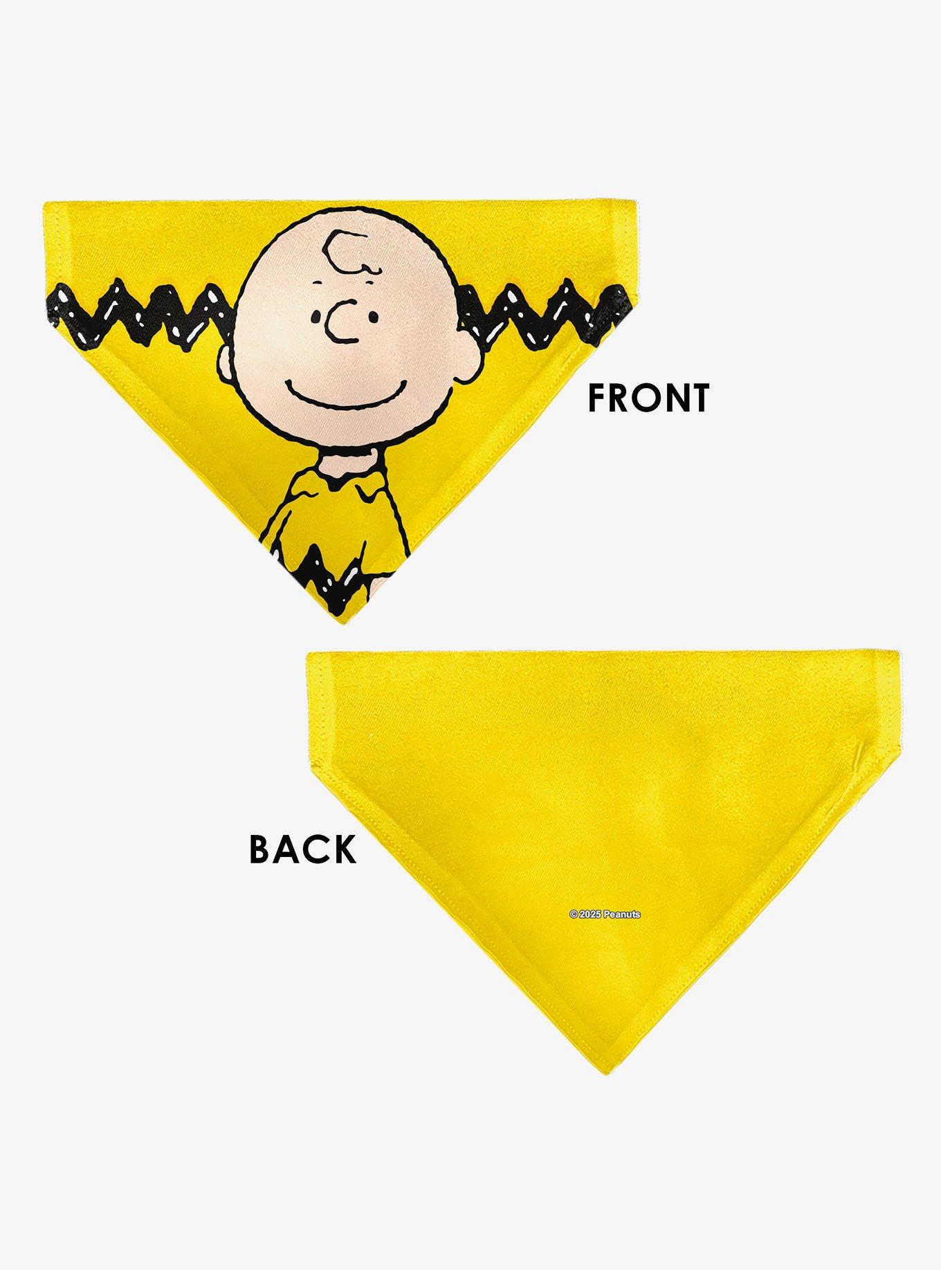 Peanuts Charlie Brown Smiling Face With Stripe Slip On Collar Pet Bandana - Bandana Only, , alternate