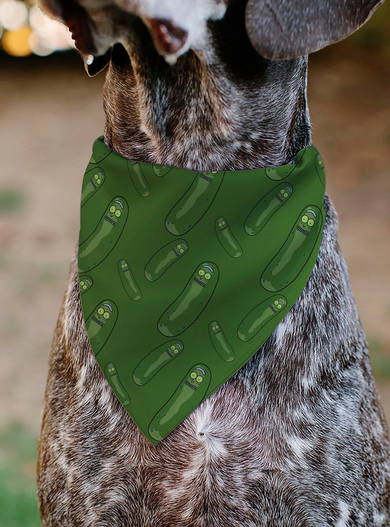 Rick and Morty Pickle Rick Pose Scattered Slip On Collar Pet Bandana - Bandana Only, , alternate