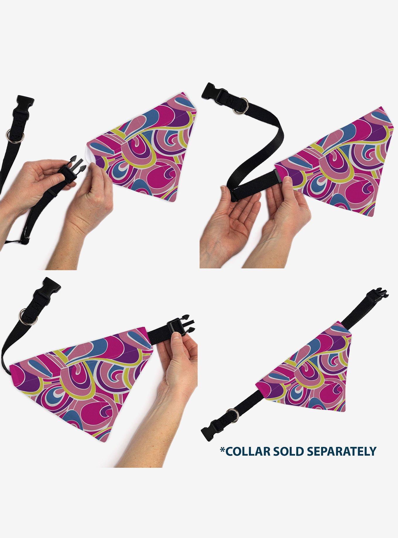Barbie Swirl Multi Color Slip On Collar Pet Bandana - Bandana Only, , alternate - view 6