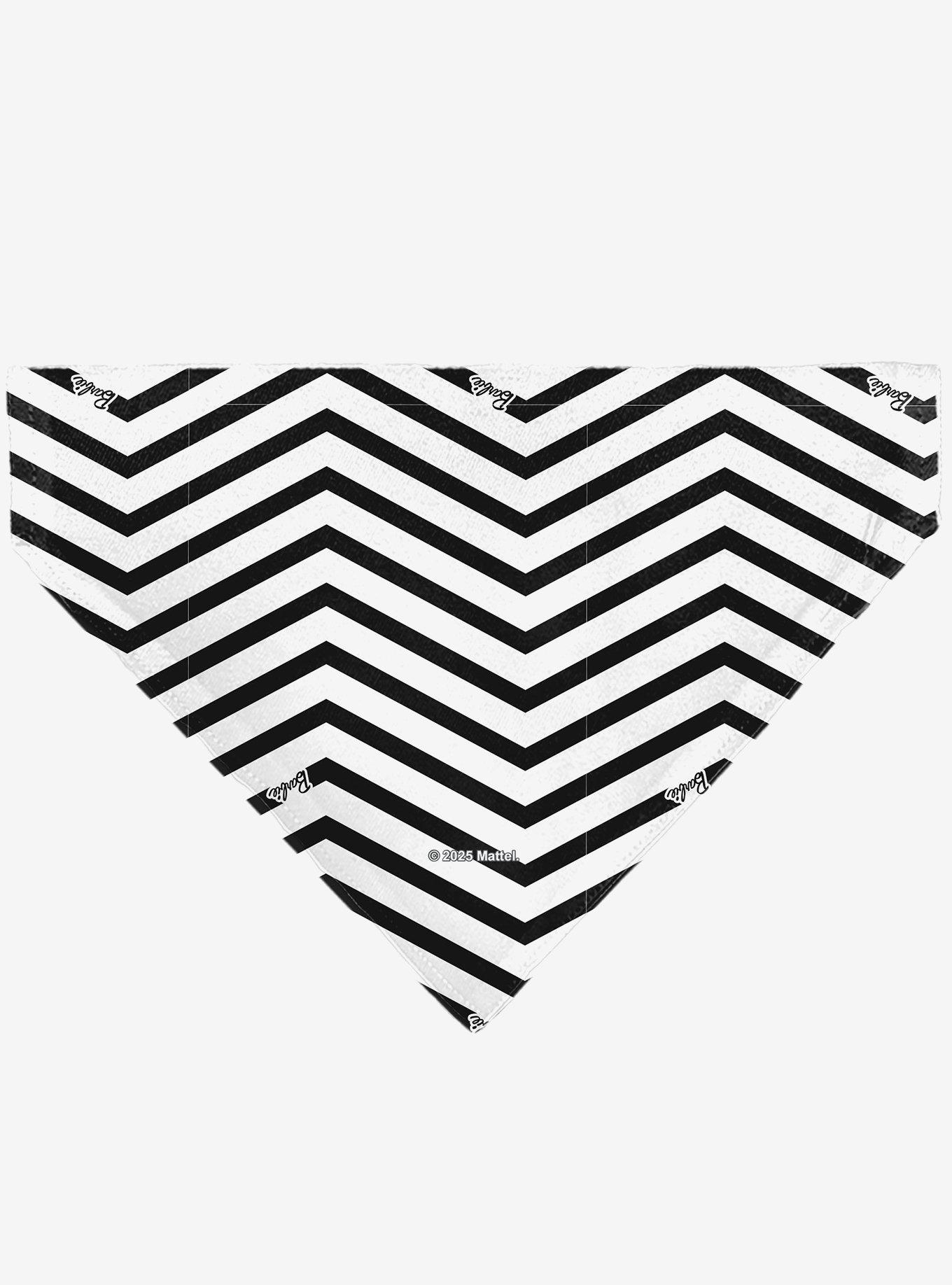 Barbie Script Heart Chevron Black Slip On Collar Pet Bandana - Bandana Only, , hi-res