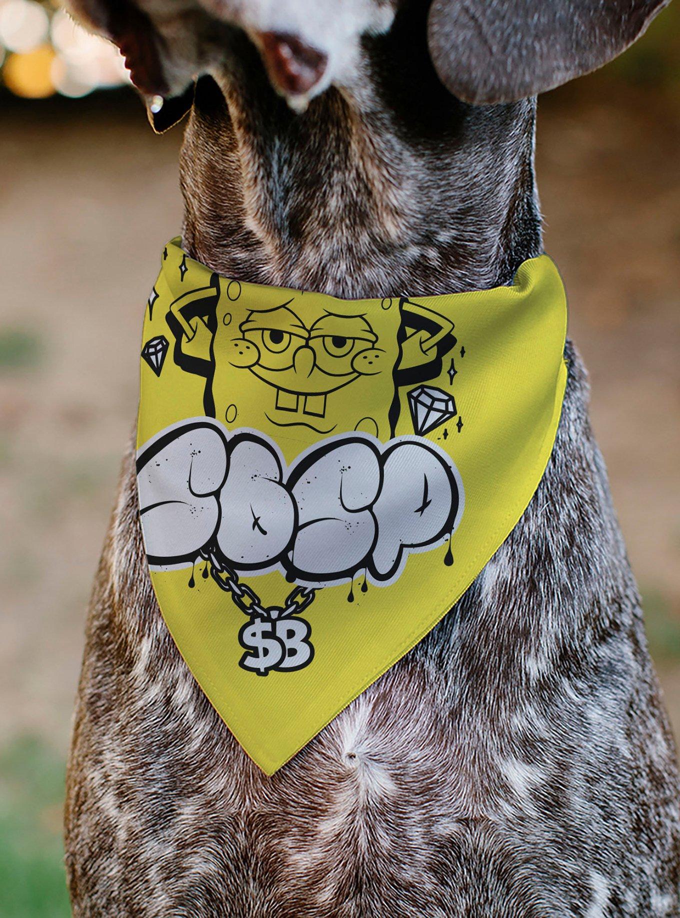 SpongeBob SquarePants Spsp $B Chain Pose Slip On Collar Pet Bandana - Bandana Only, , alternate
