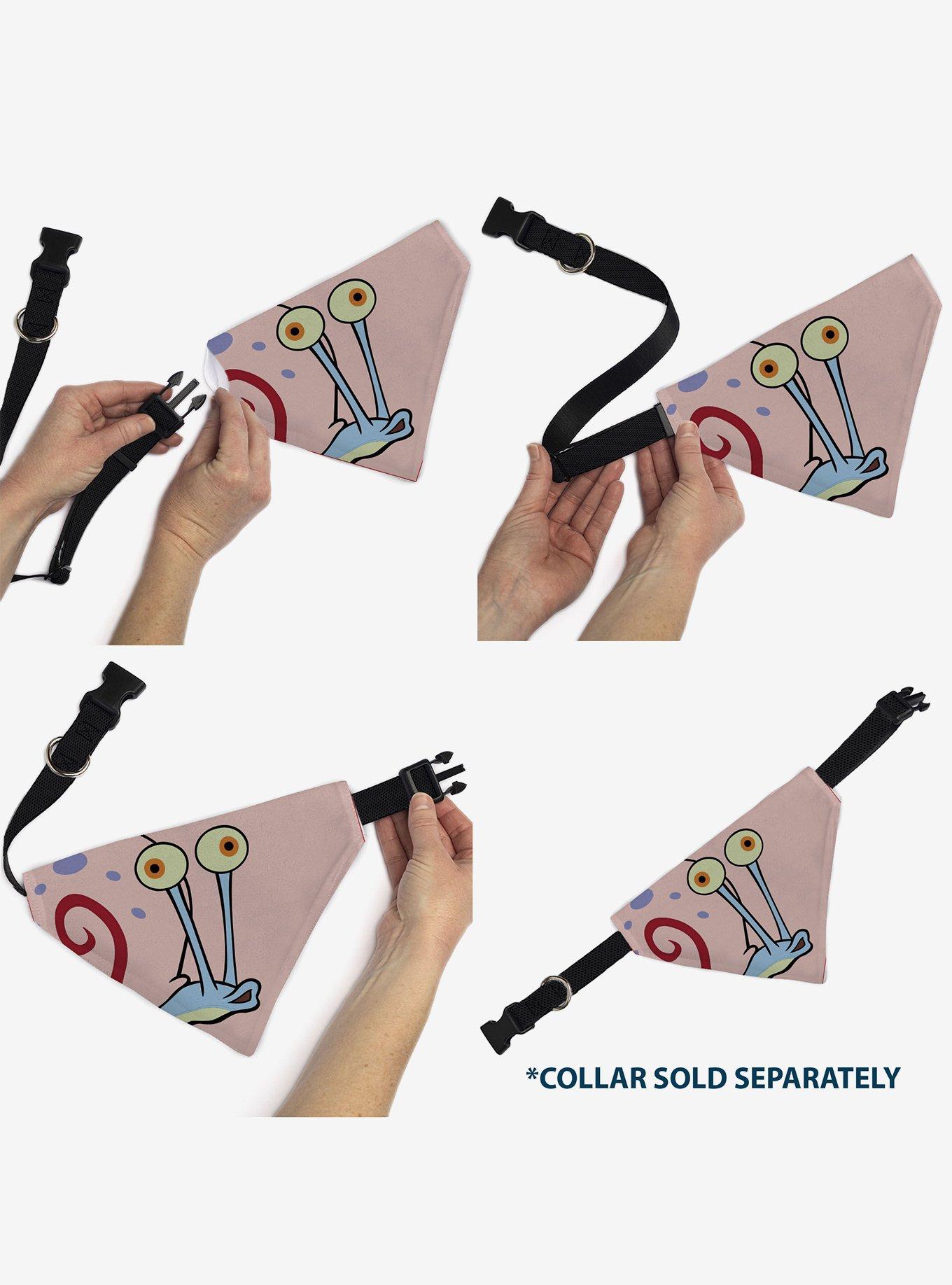 SpongeBob SquarePants Gary The Snail Face Slip On Collar Pet Bandana - Bandana Only, , alternate