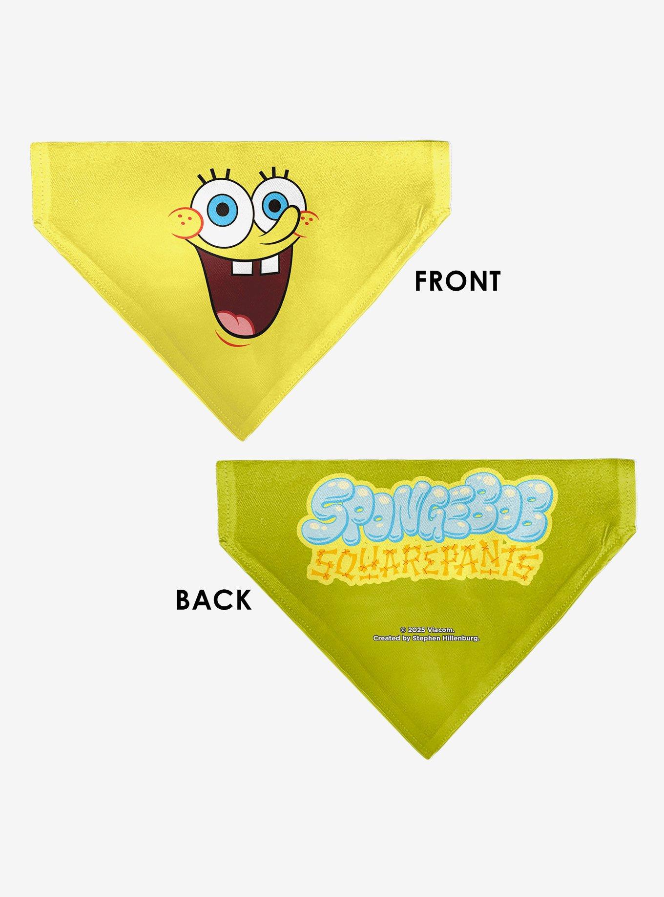 SpongeBob SquarePants Excited Smile Expression Slip On Collar Pet Bandana - Bandana Only, , alternate