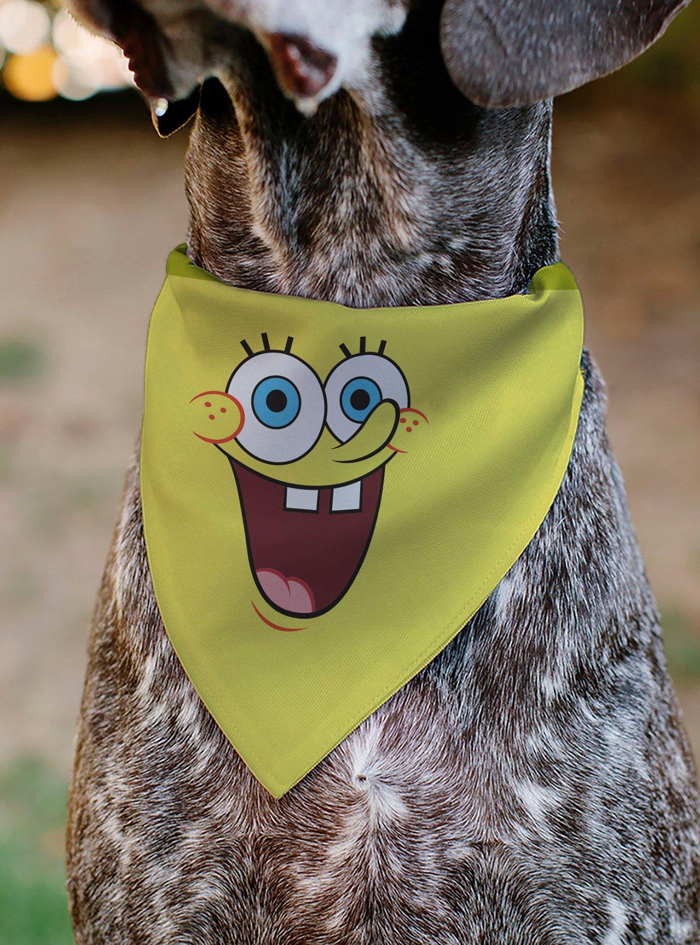 SpongeBob SquarePants Excited Smile Expression Slip On Collar Pet Bandana - Bandana Only, , alternate