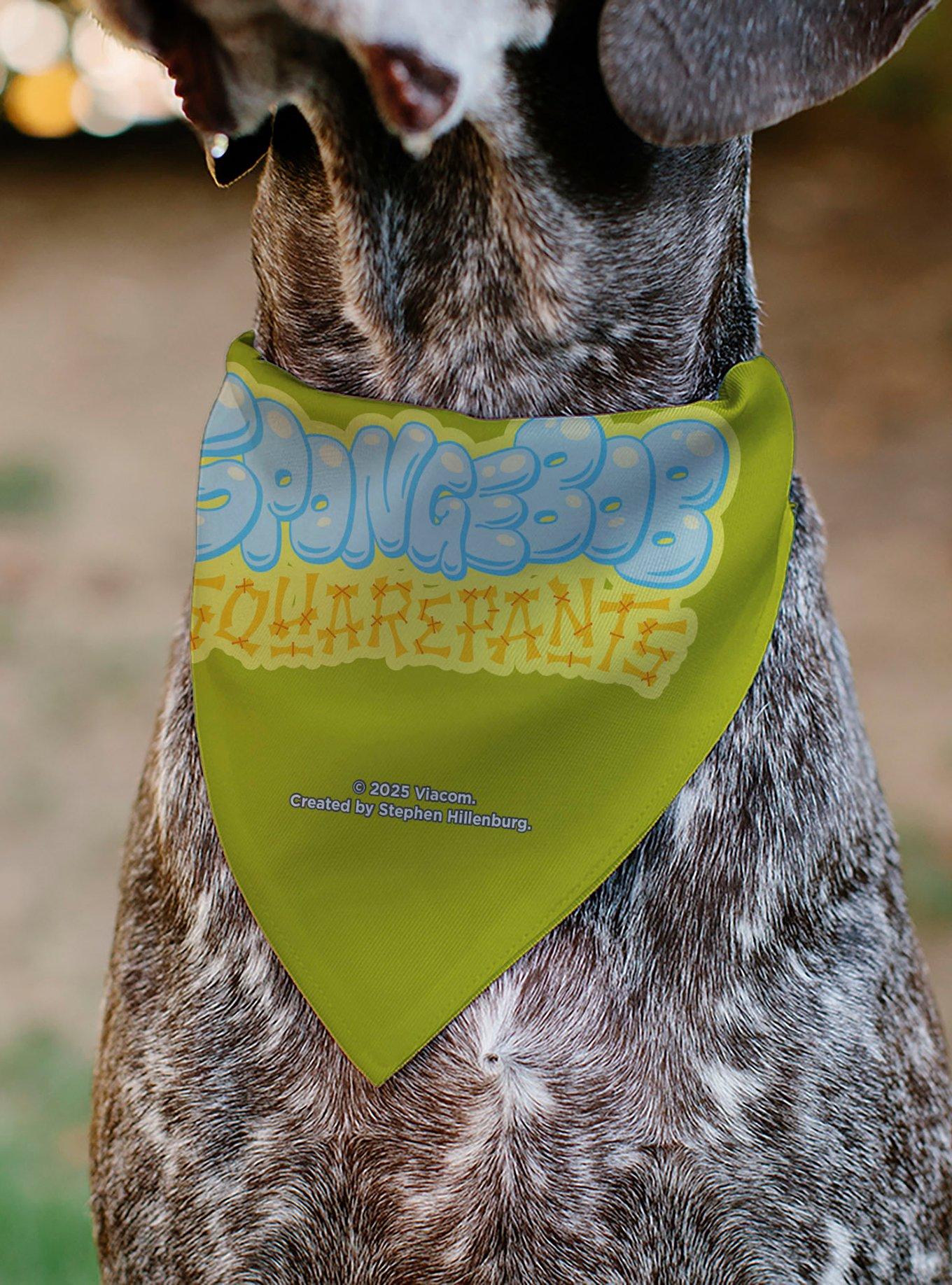 SpongeBob SquarePants Excited Smile Expression Slip On Collar Pet Bandana - Bandana Only, , alternate