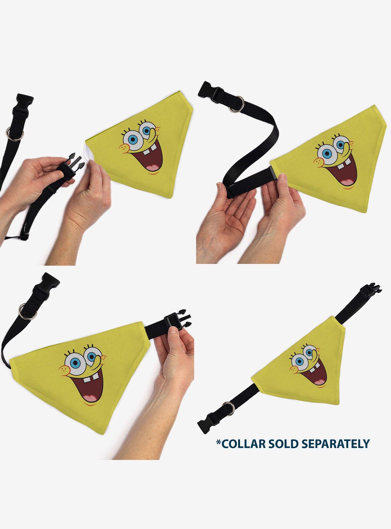 SpongeBob SquarePants Excited Smile Expression Slip On Collar Pet Bandana - Bandana Only, , alternate