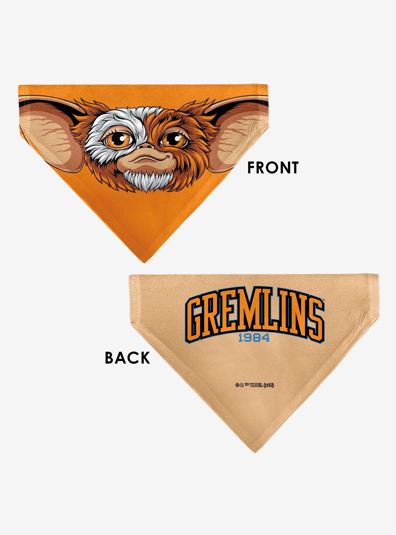 Gremlins Gizmo Face and Gremlins 1984 Varsity Slip On Collar Pet Bandana - Bandana Only, , alternate