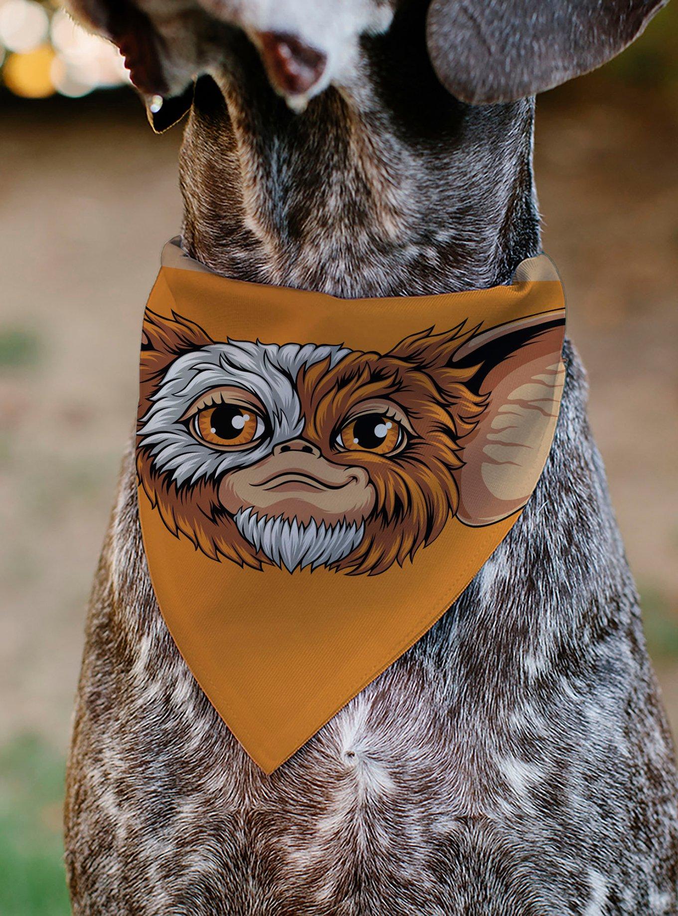 Gremlins Gizmo Face and Gremlins 1984 Varsity Slip On Collar Pet Bandana - Bandana Only, , alternate