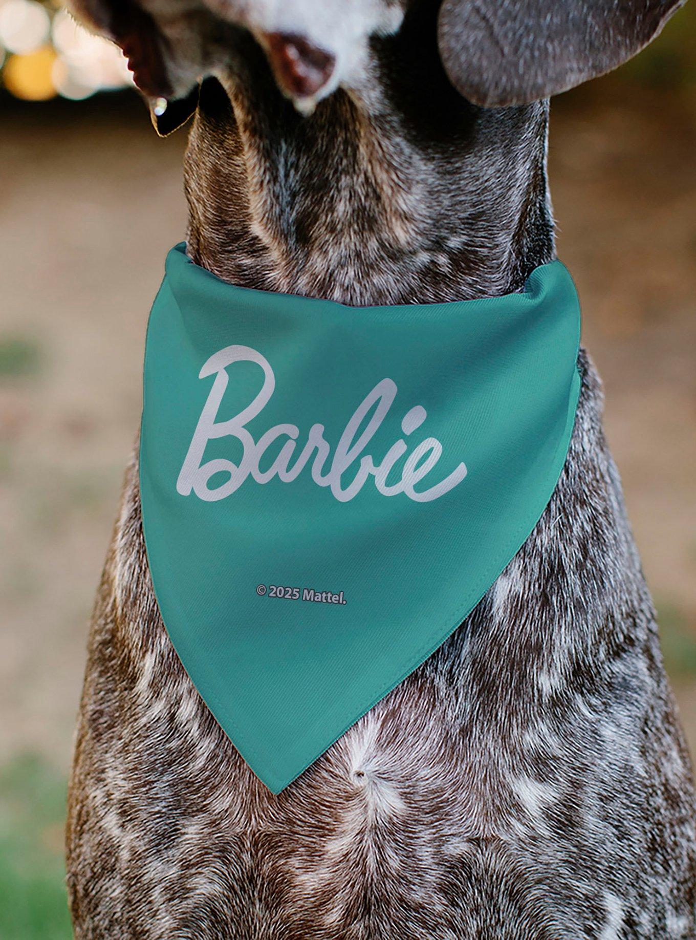 Barbie Paw Print Icons and Script Multi Pastel Slip On Collar Pet Bandana - Bandana Only, , alternate - view 5