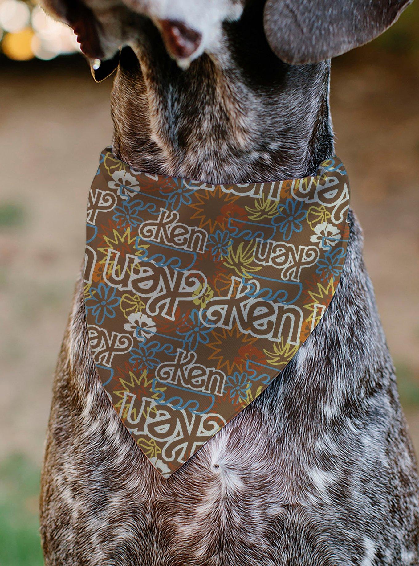 Barbie Ken Text Logo and IconsMulti Color Slip On Collar Pet Bandana - Bandana Only, , alternate