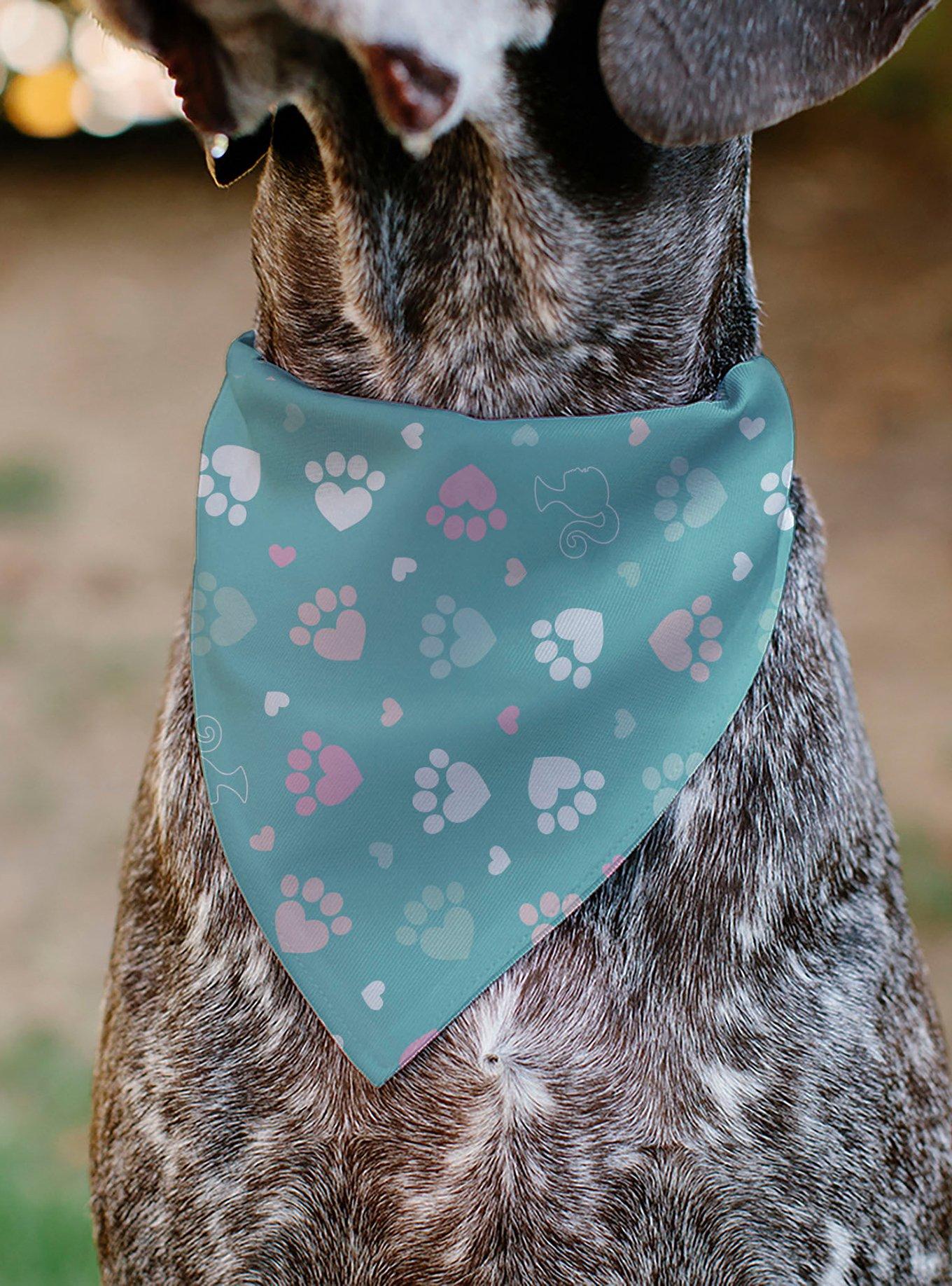 Barbie Bold Text Paw Print Icons Slip On Collar Pet Bandana - Bandana Only, , alternate - view 4