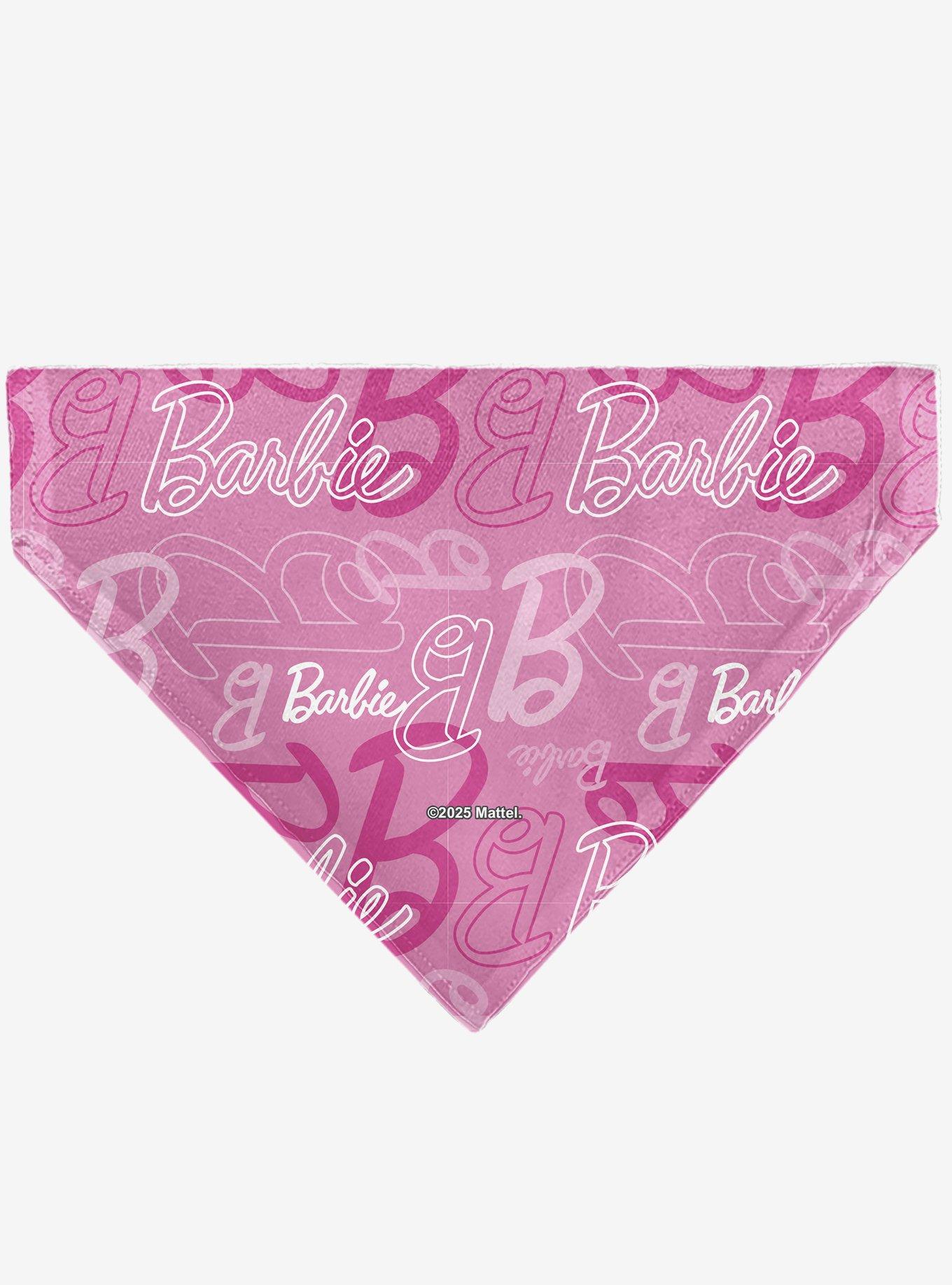 Barbie Script and B Icon Collage Slip On Collar Pet Bandana - Bandana Only, , hi-res