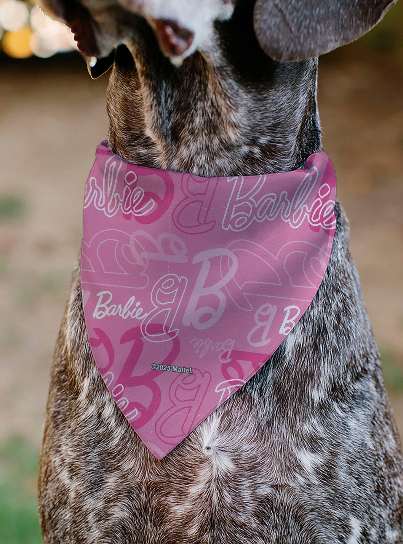 Barbie Script and B Icon Collage Slip On Collar Pet Bandana - Bandana Only, , alternate - view 5