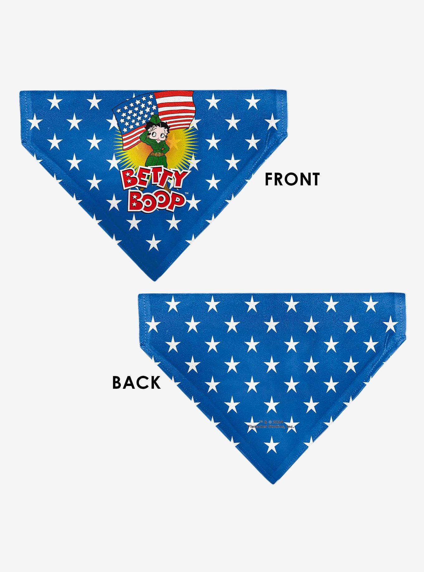 Betty Boop Americana Soldier Salute Pose and Stars Slip On Collar Pet Bandana - Bandana Only, , alternate