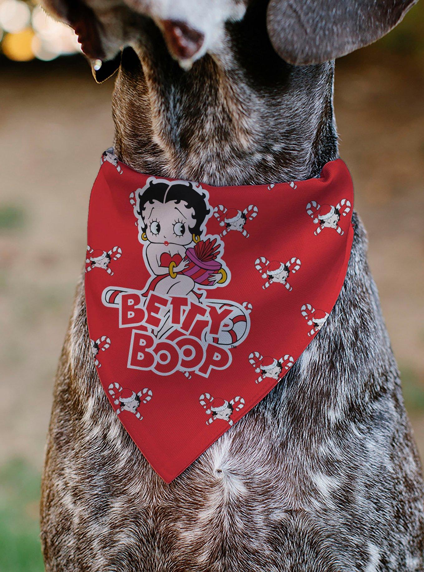 Betty Boop Holiday Gift Pose and Santa Betty Winking Slip On Collar Pet Bandana - Bandana Only, , alternate