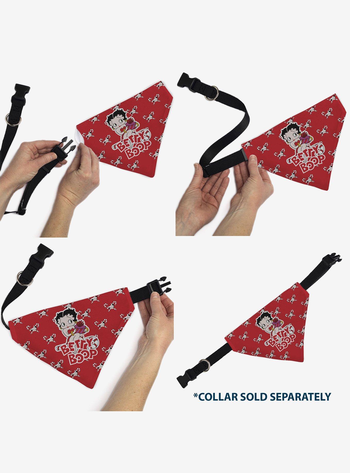 Betty Boop Holiday Gift Pose and Santa Betty Winking Slip On Collar Pet Bandana - Bandana Only, , alternate