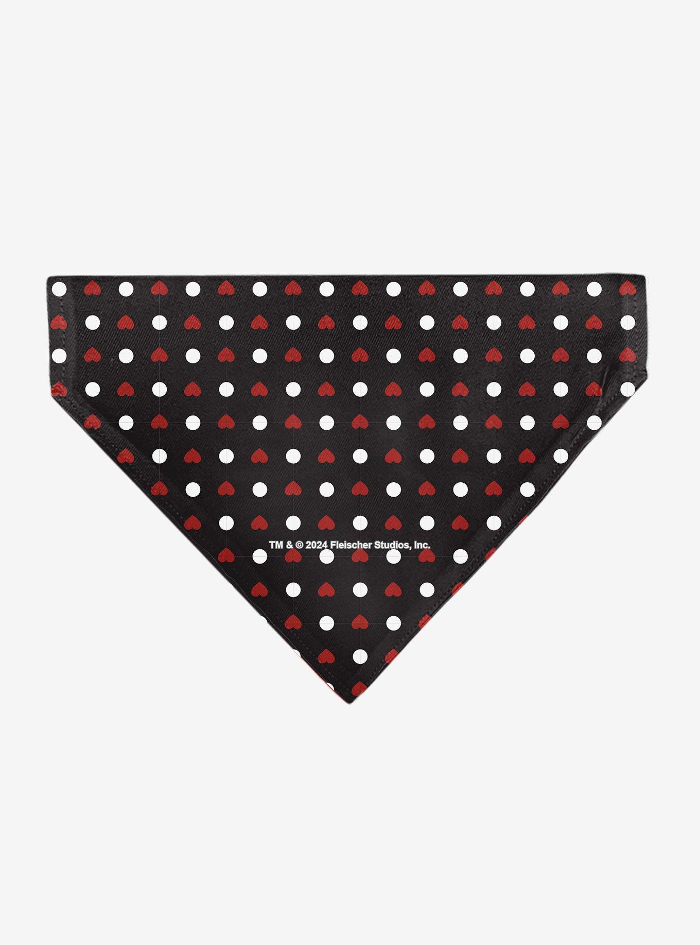 Betty Boop Hands On Knees Pose Heart Polka Dot Black Slip On Collar Pet Bandana - Bandana Only, , hi-res
