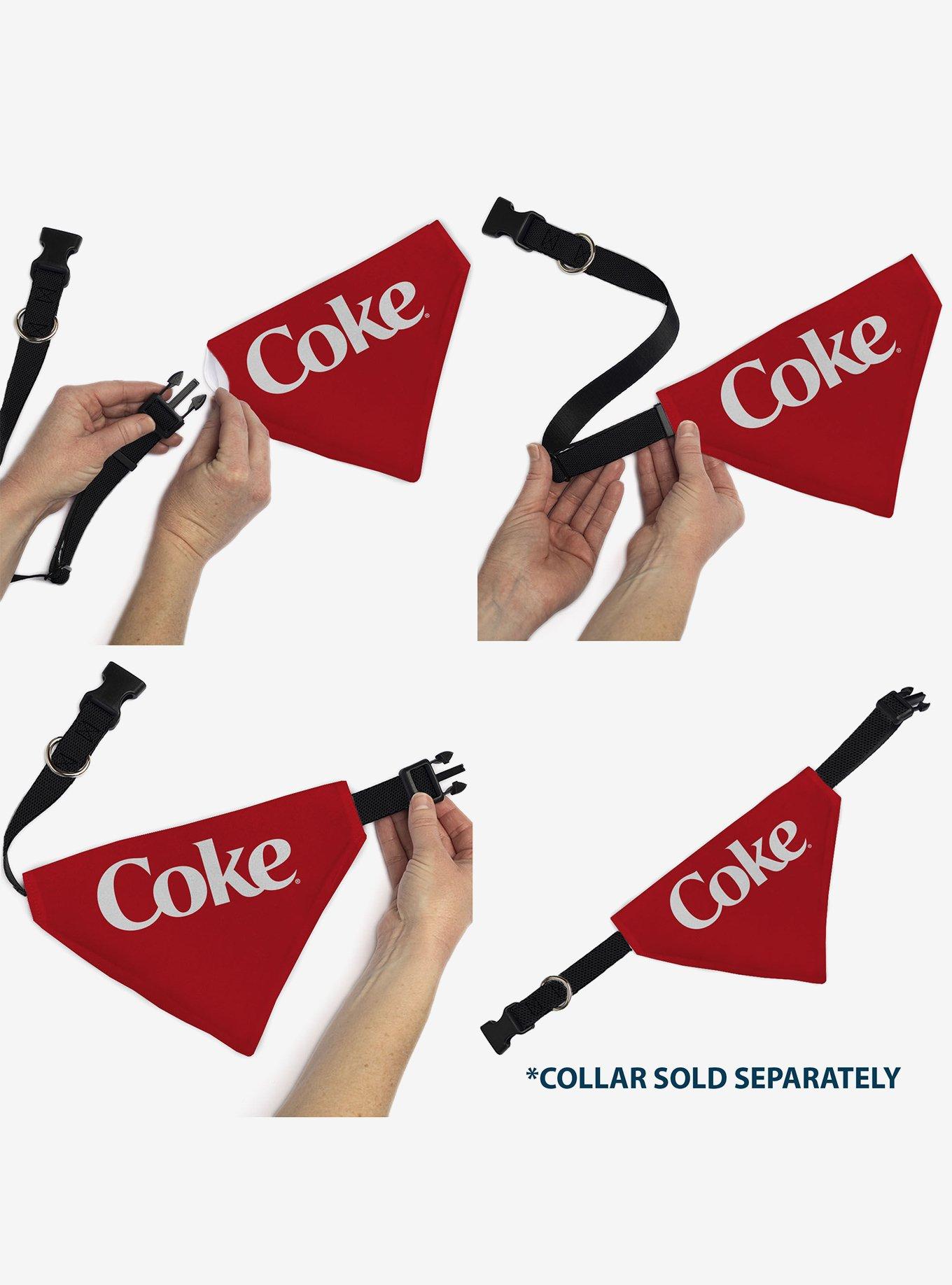 The Coca-Cola Company Coca Cola Coke Logo Centered Slip On Collar Pet Bandana - Bandana Only, , alternate - view 6