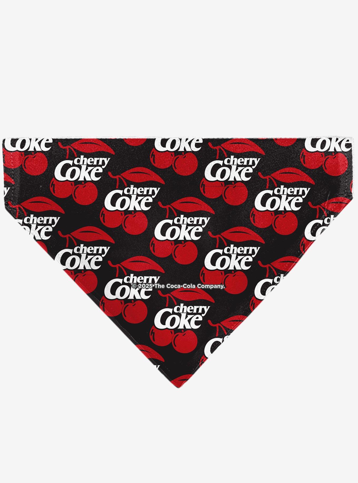 Coca-Cola Cherry Coke and Cherries Logo Collage Black Slip On Collar Pet Bandana - Bandana Only, , hi-res
