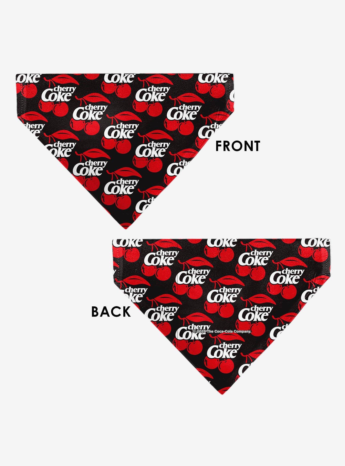 Coca-Cola Cherry Coke and Cherries Logo Collage Black Slip On Collar Pet Bandana - Bandana Only, , alternate