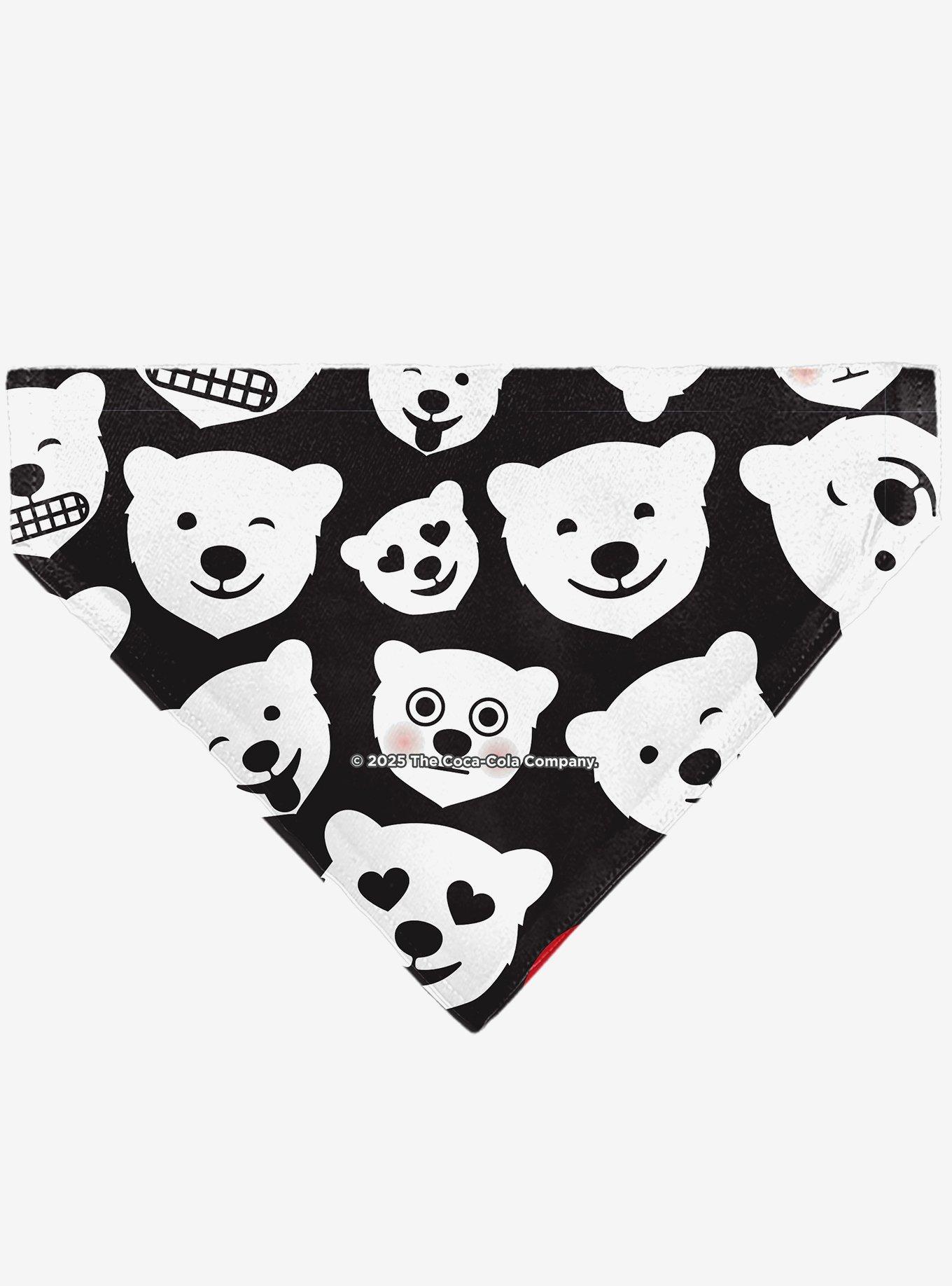 The Coca-Cola Company Polar Bear Expressions Scattered Slip On Collar Pet Bandana - Bandana Only, , hi-res