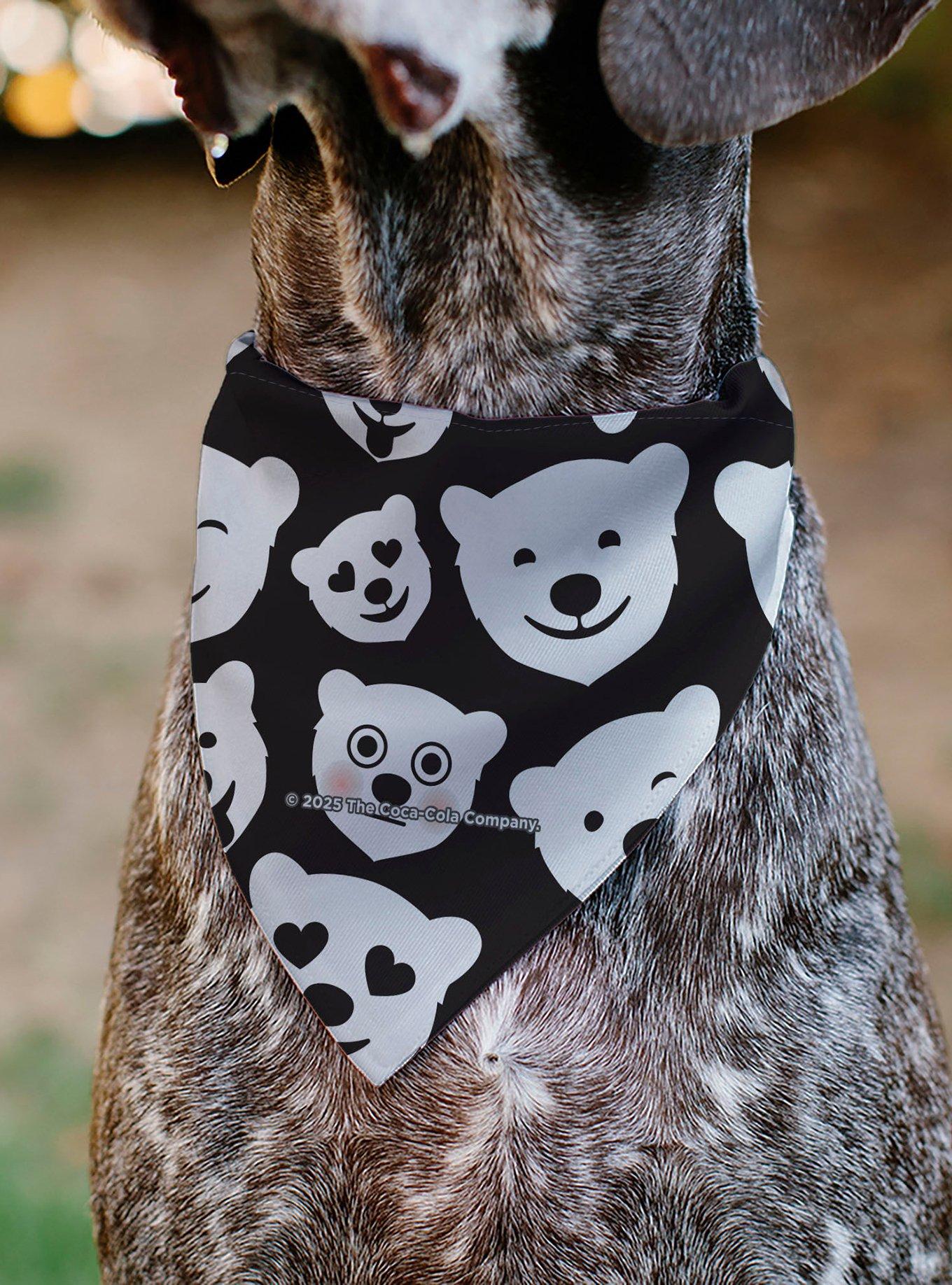 The Coca-Cola Company Polar Bear Expressions Scattered Slip On Collar Pet Bandana - Bandana Only, , alternate
