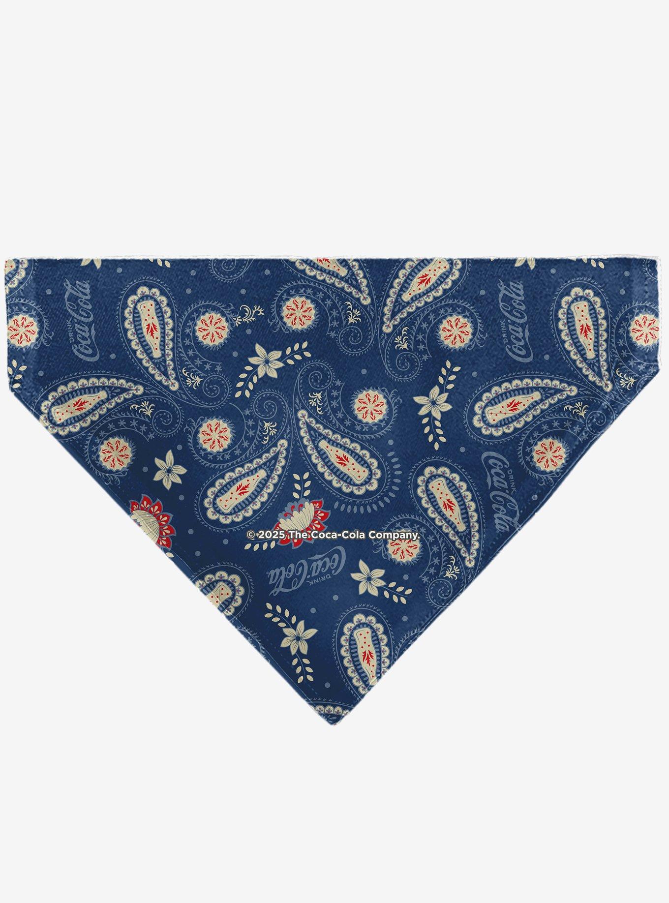 Coca-Cola Paisley Bottle Icons Scattered Slip On Collar Pet Bandana - Bandana Only, , hi-res