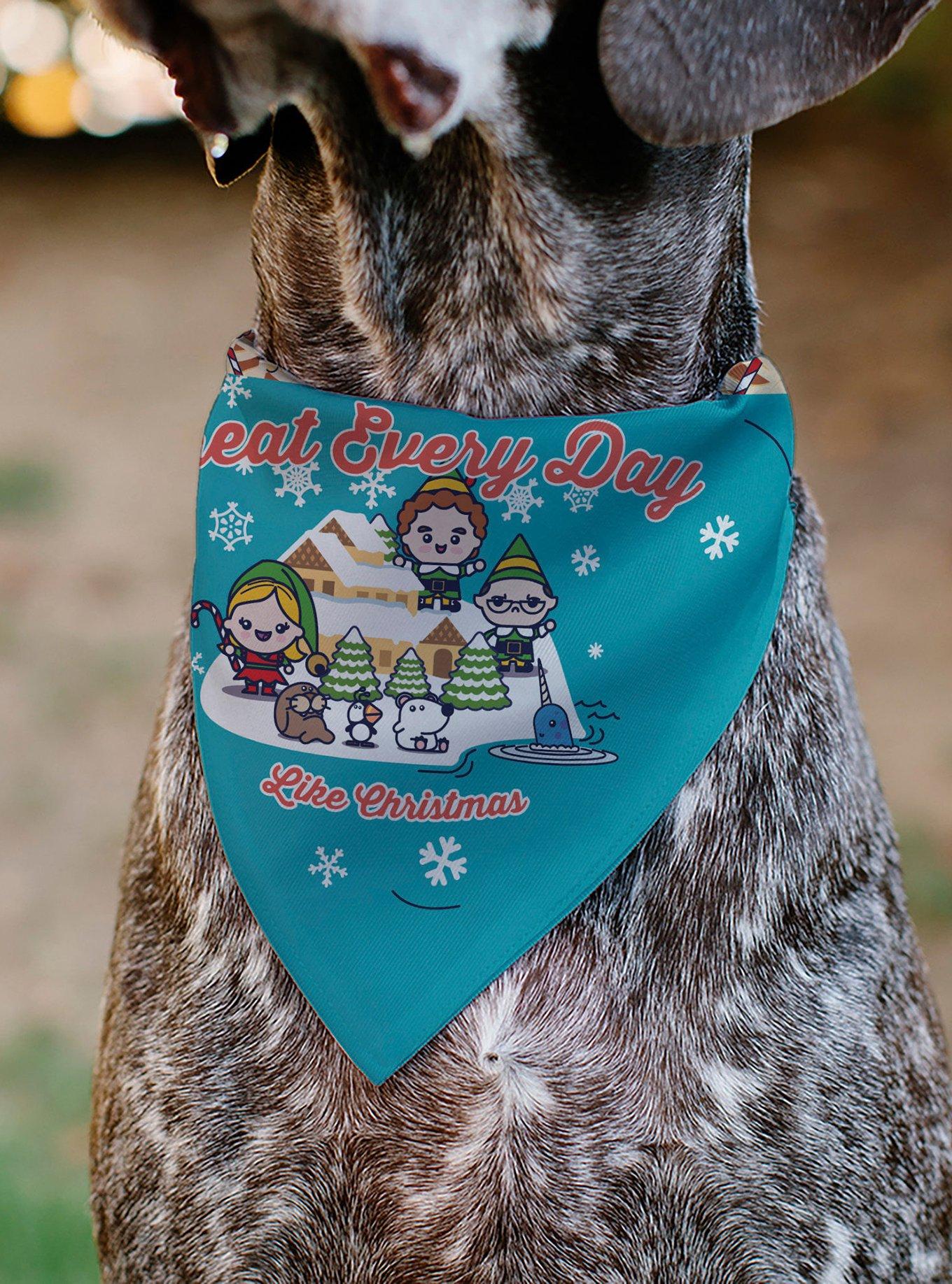 Elf Treat Everyday Like Christmas Buddy & Friends Slip On Collar Pet Bandana - Bandana Only, , alternate - view 4