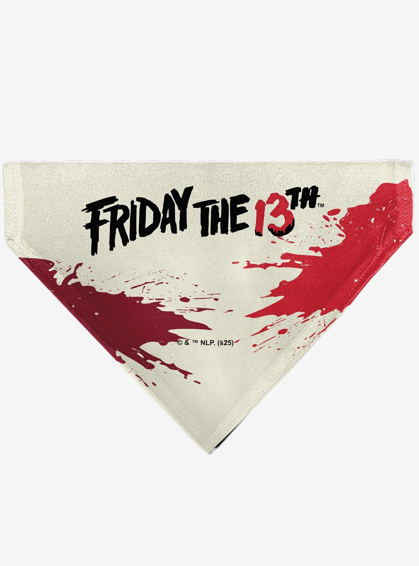 Friday The 13th Hockey Mask Close Up Black Slip On Collar Pet Bandana - Bandana Only, , hi-res