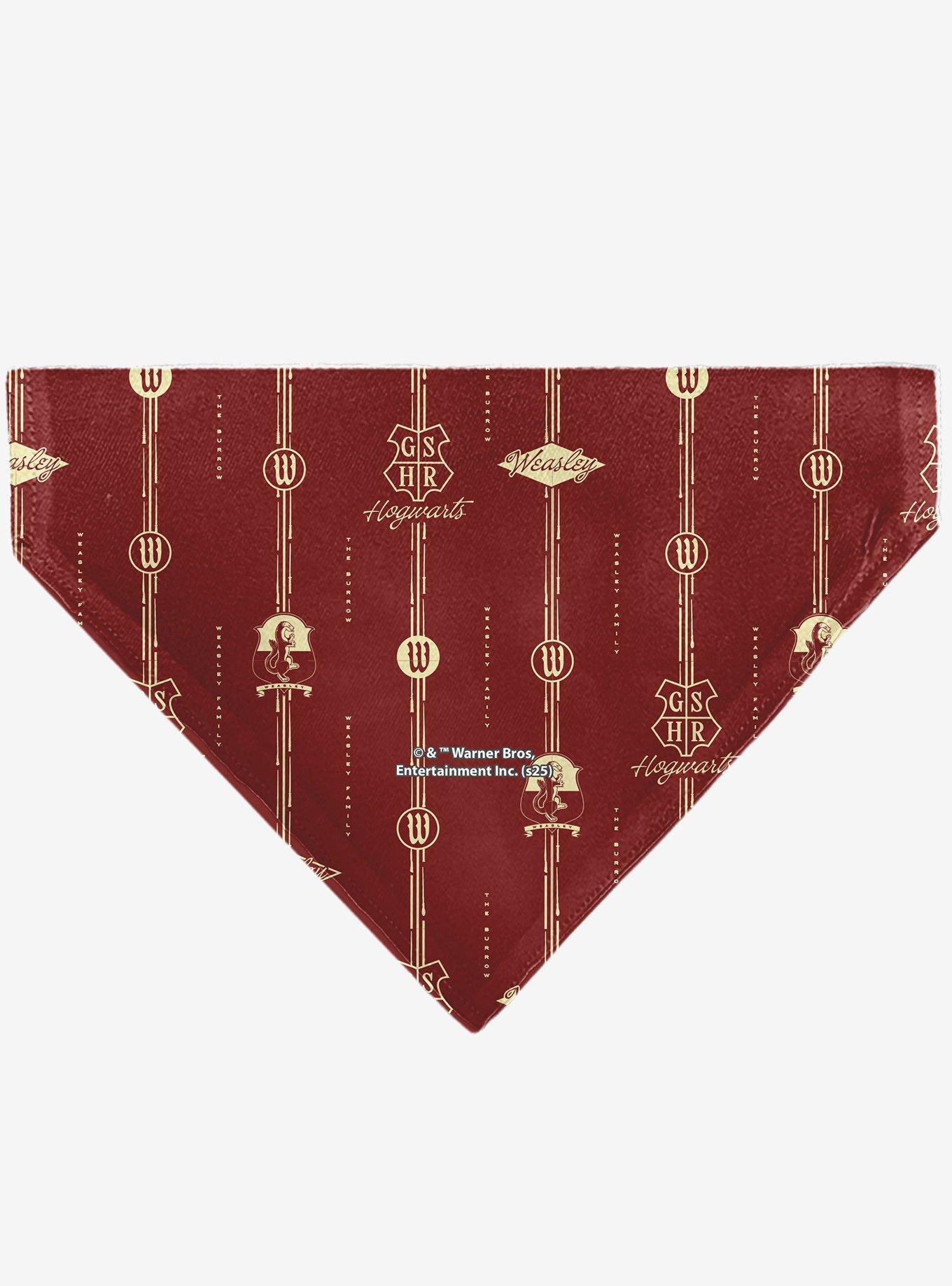 Harry Potter Hogwarts Weasley Monogram Slip On Collar Pet Bandana - Bandana Only, , hi-res