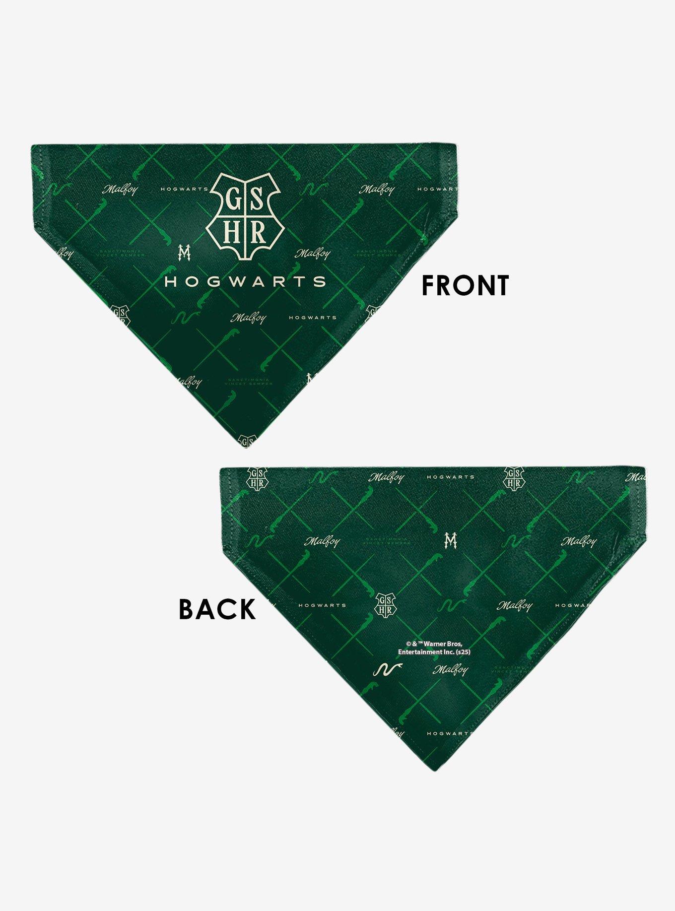 Harry Potter Hogwarts Malfoy Monogram Slip On Collar Pet Bandana - Bandana Only, , alternate