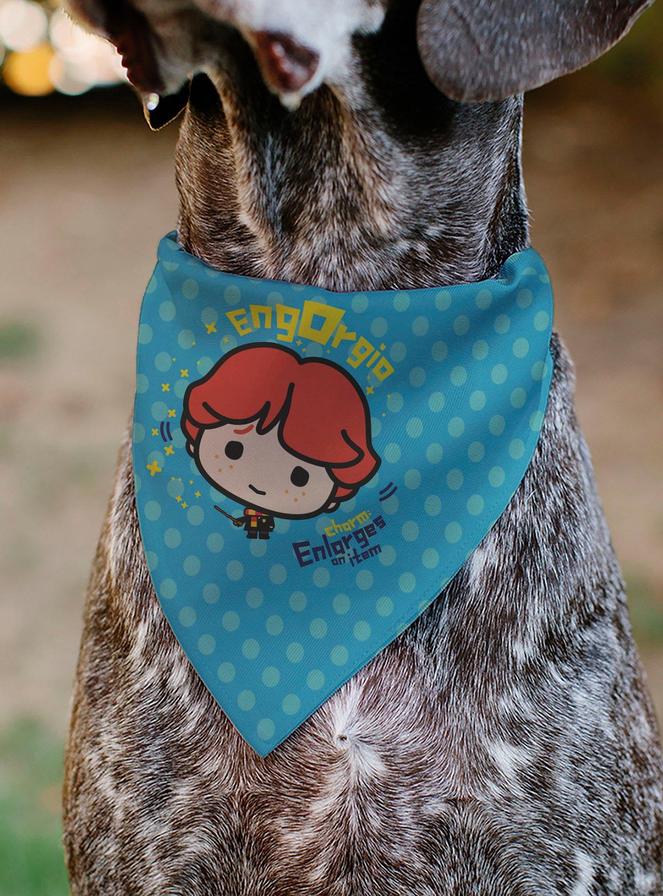 Harry Potter Chibi Engorgio Charm Polka Dot Slip On Collar Pet Bandana - Bandana Only, , alternate