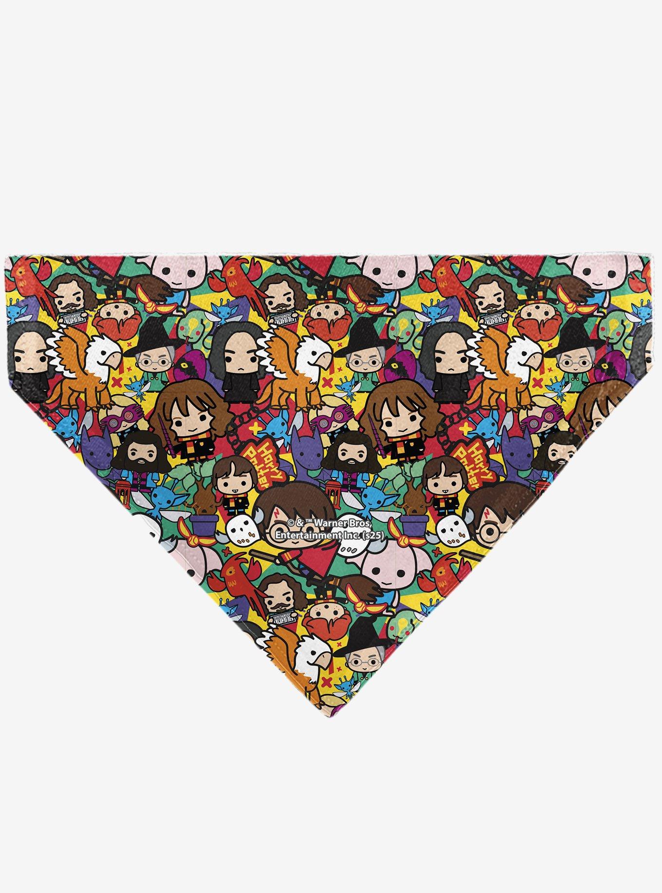 Harry Potter Chibi Charm Characters Stacked Slip On Collar Pet Bandana - Bandana Only, , hi-res