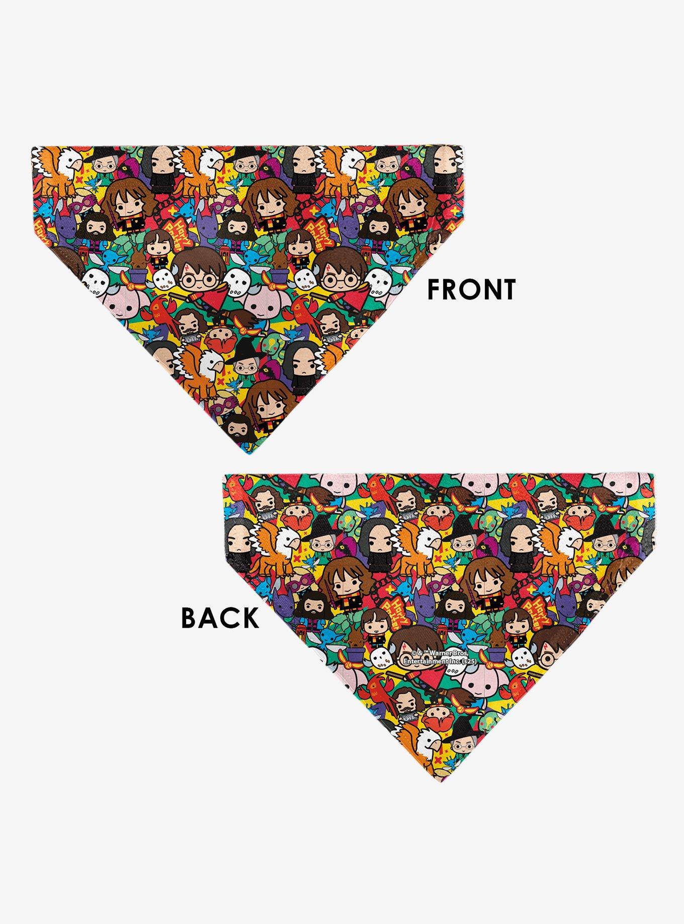 Harry Potter Chibi Charm Characters Stacked Slip On Collar Pet Bandana - Bandana Only, , alternate
