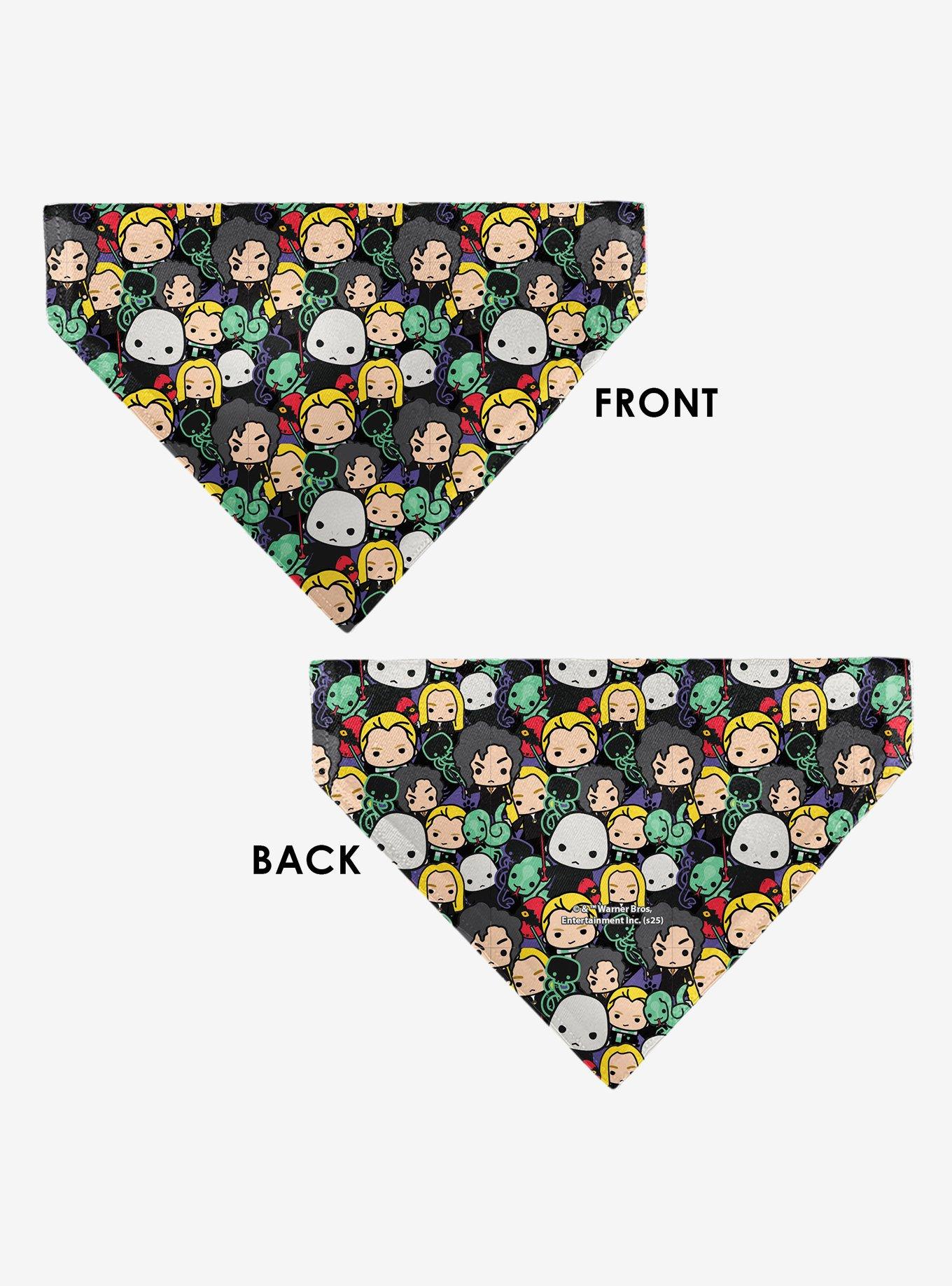 Harry Potter Chibi Charm Dark Arts Characters Stacked Slip On Collar Pet Bandana - Bandana Only, , alternate