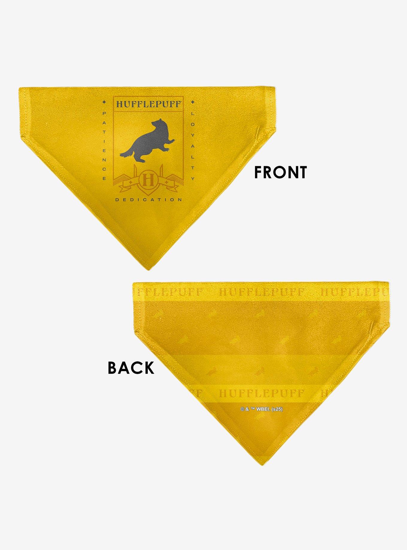 Harry Potter Hufflepuff Traits Banner and Icons Slip On Collar Pet Bandana - Bandana Only, , alternate