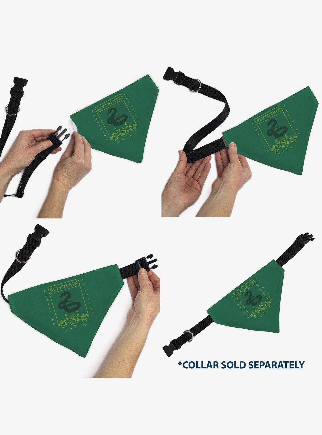 Harry Potter Slytherin Traits Banner and Icons Slip On Collar Pet Bandana - Bandana Only, , alternate