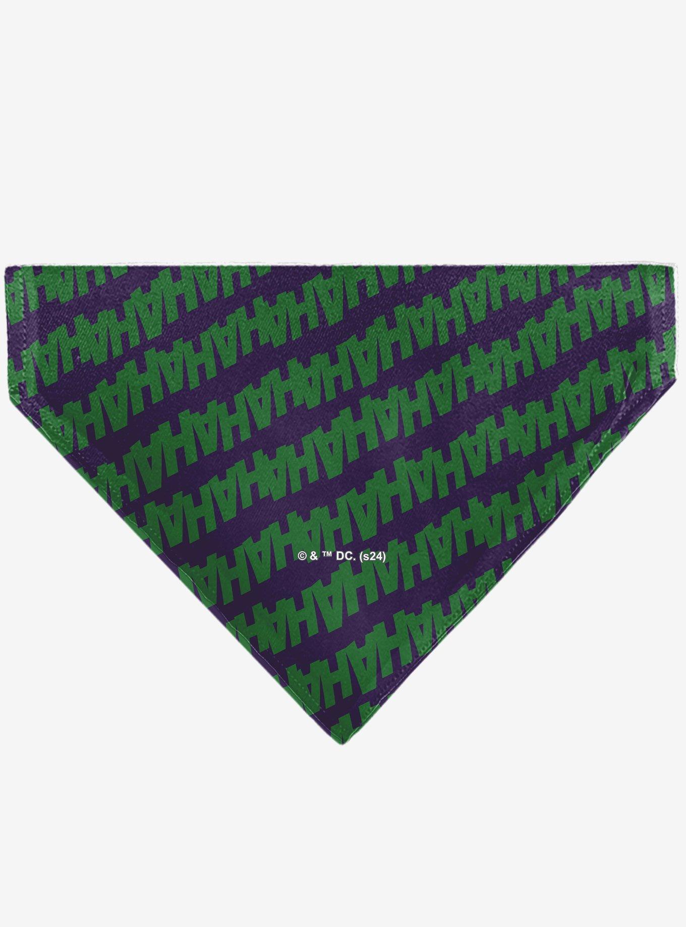 DC Comics The Joker Laugh Hahaha Text Slip On Collar Pet Bandana - Bandana Only, , hi-res