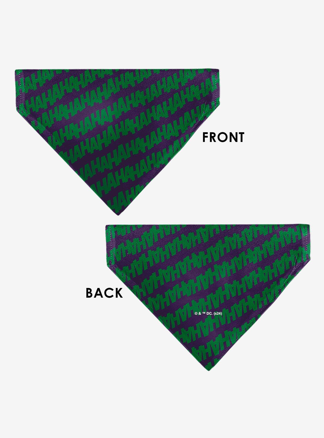 DC Comics The Joker Laugh Hahaha Text Slip On Collar Pet Bandana - Bandana Only, , alternate