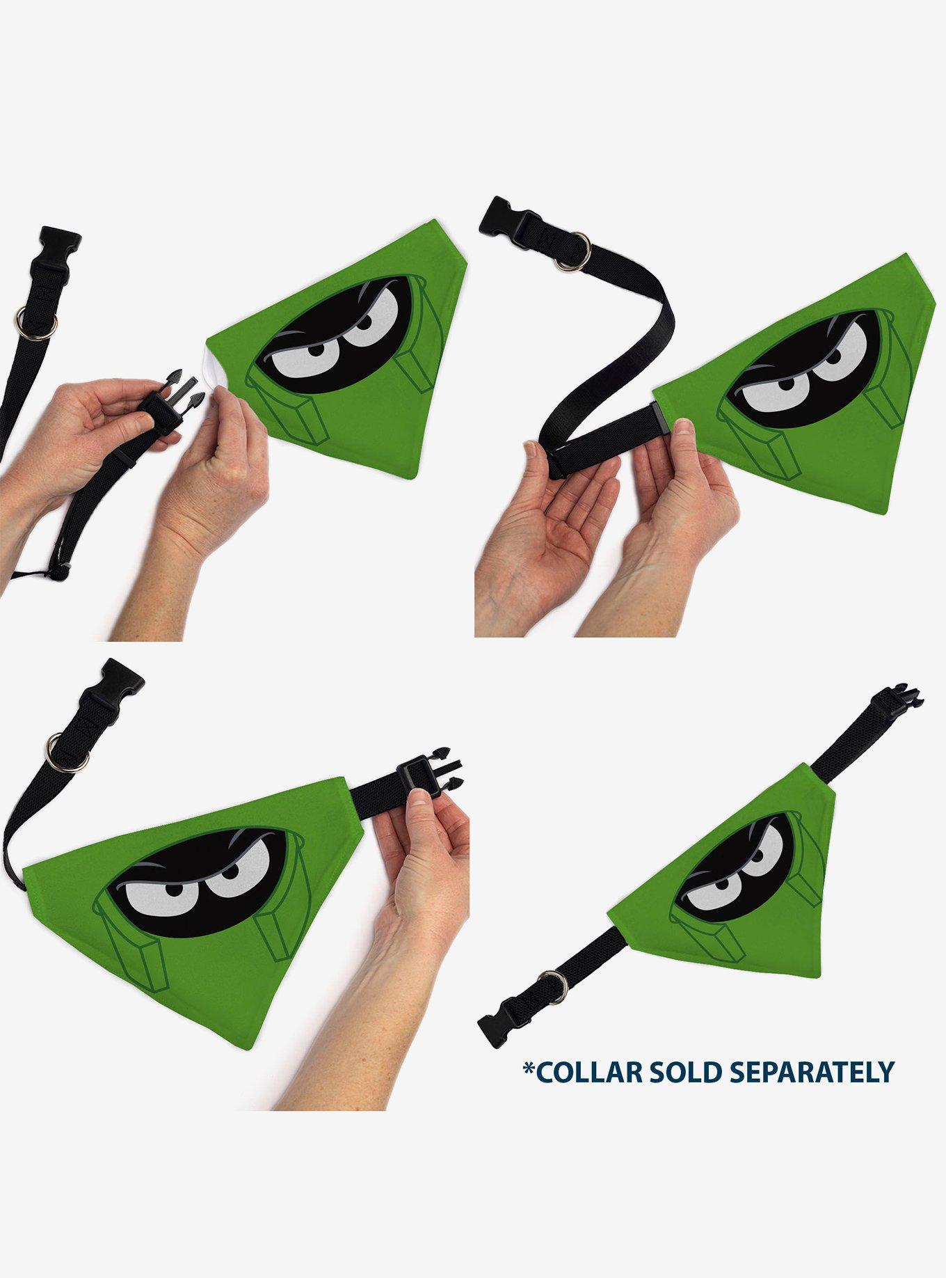 Looney Tunes Marvin The Martian Face Close Up Slip On Collar Pet Bandana - Bandana Only, , alternate