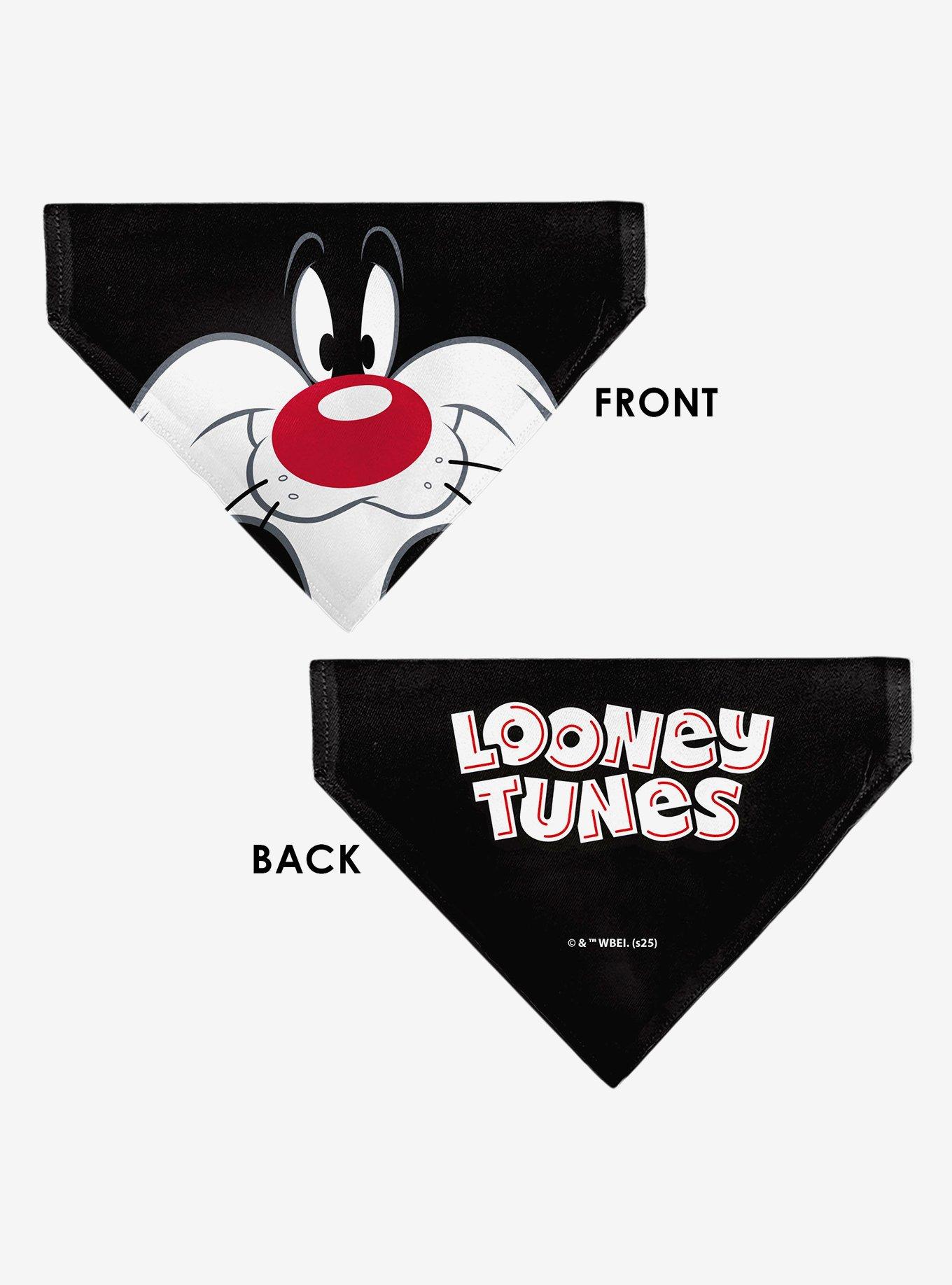 Looney Tunes Sylvester The Cat Face Close Up Slip On Collar Pet Bandana - Bandana Only, , alternate