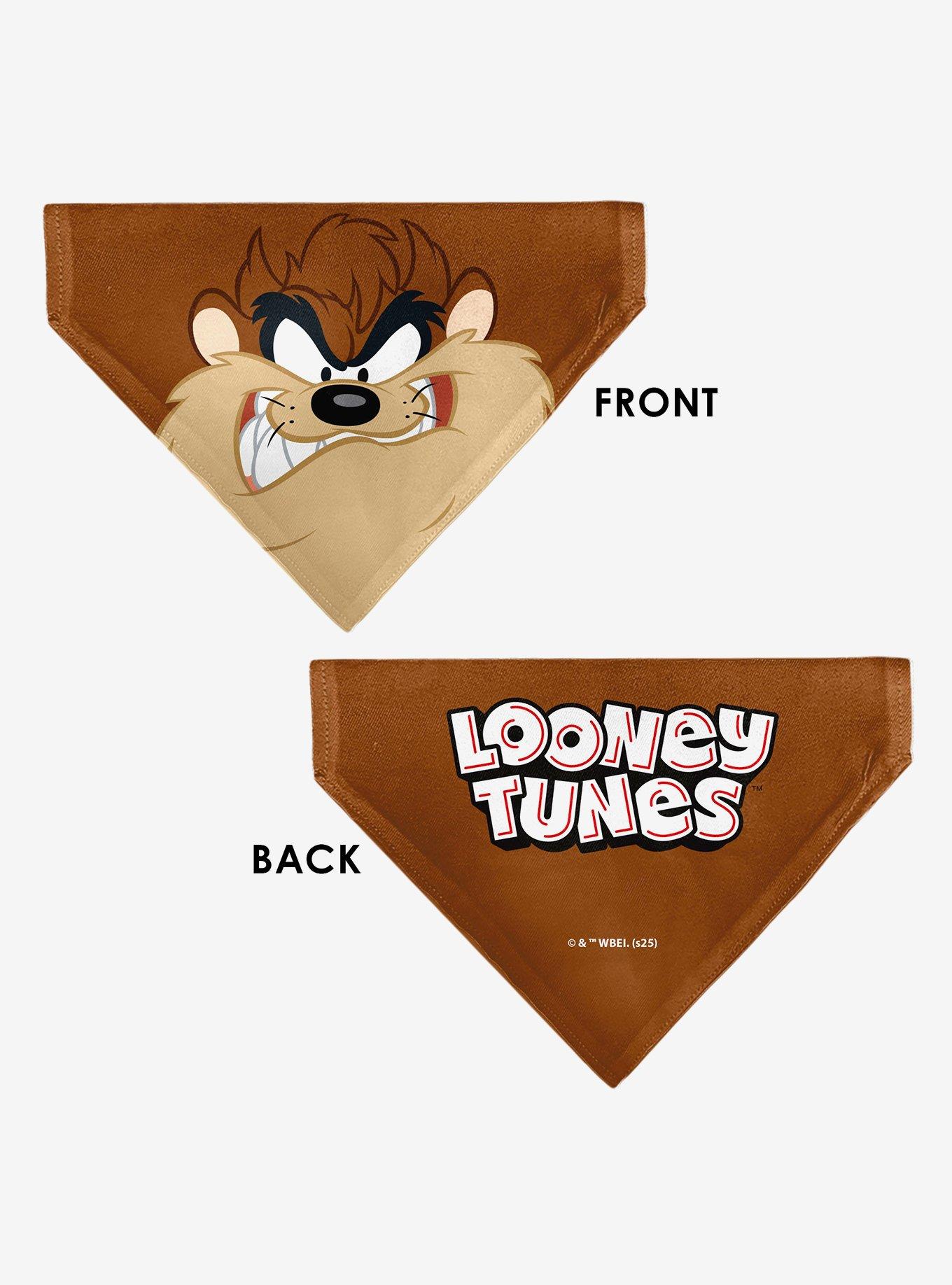 Looney Tunes Taz Tasmanian Devil Face Close Up Slip On Collar Pet Bandana - Bandana Only, , alternate
