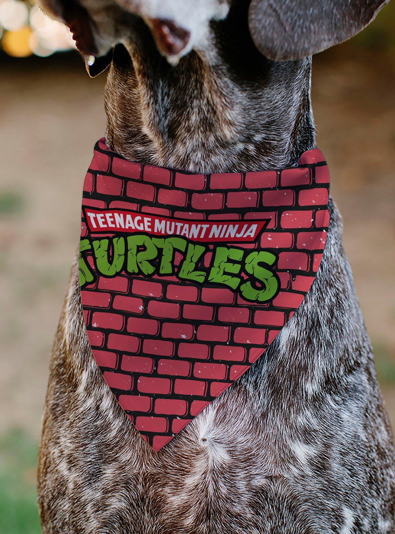 Teenage Mutant Ninja Turtles Brick Title Slip On Collar Pet Bandana - Bandana Only, , alternate