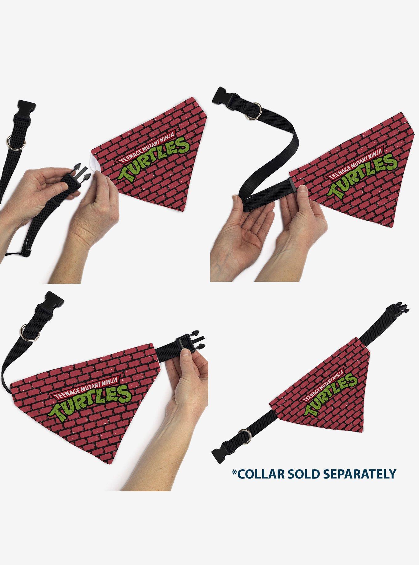 Teenage Mutant Ninja Turtles Brick Title Slip On Collar Pet Bandana - Bandana Only, , alternate
